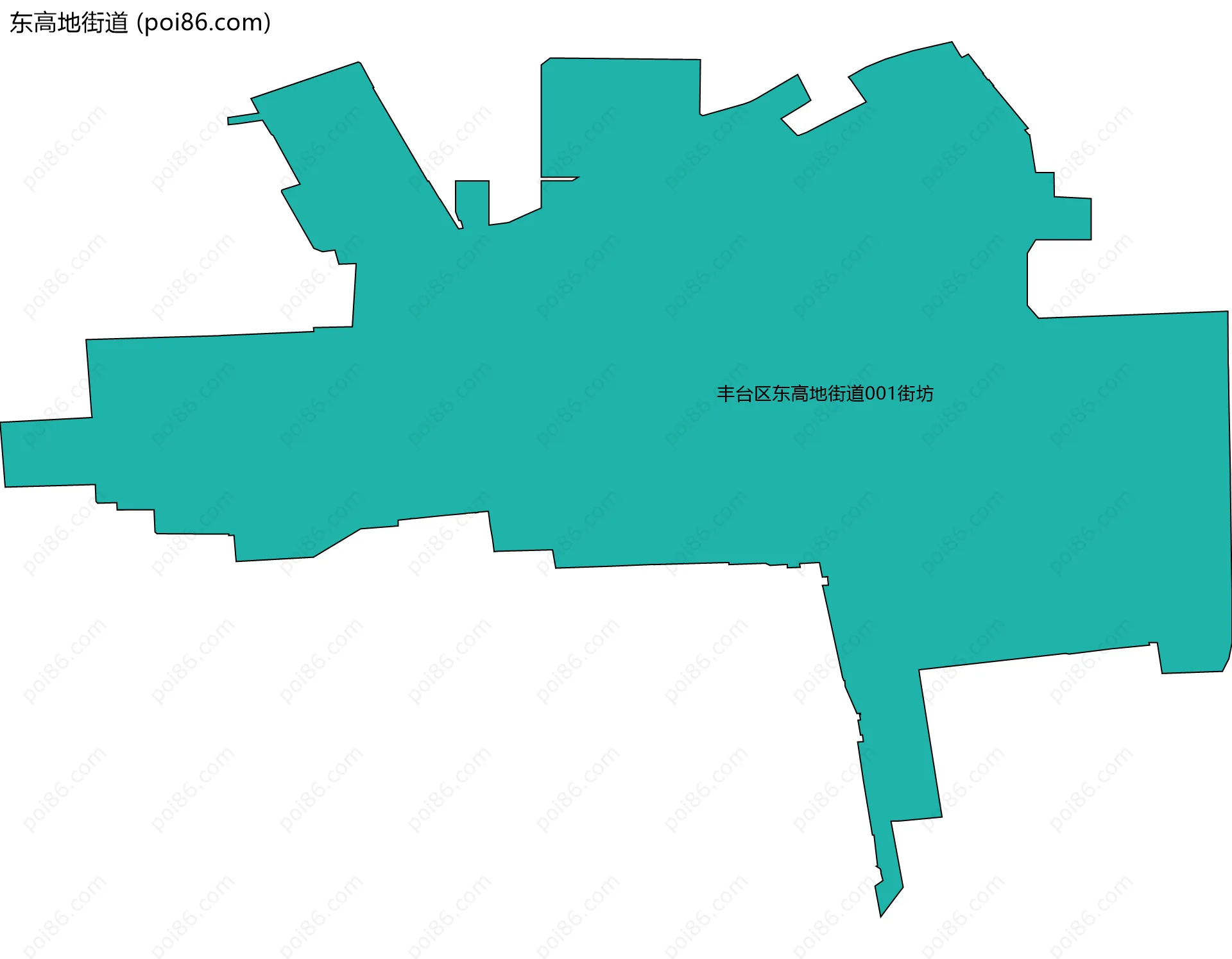 东高地街道边界地图(五级行政区划)