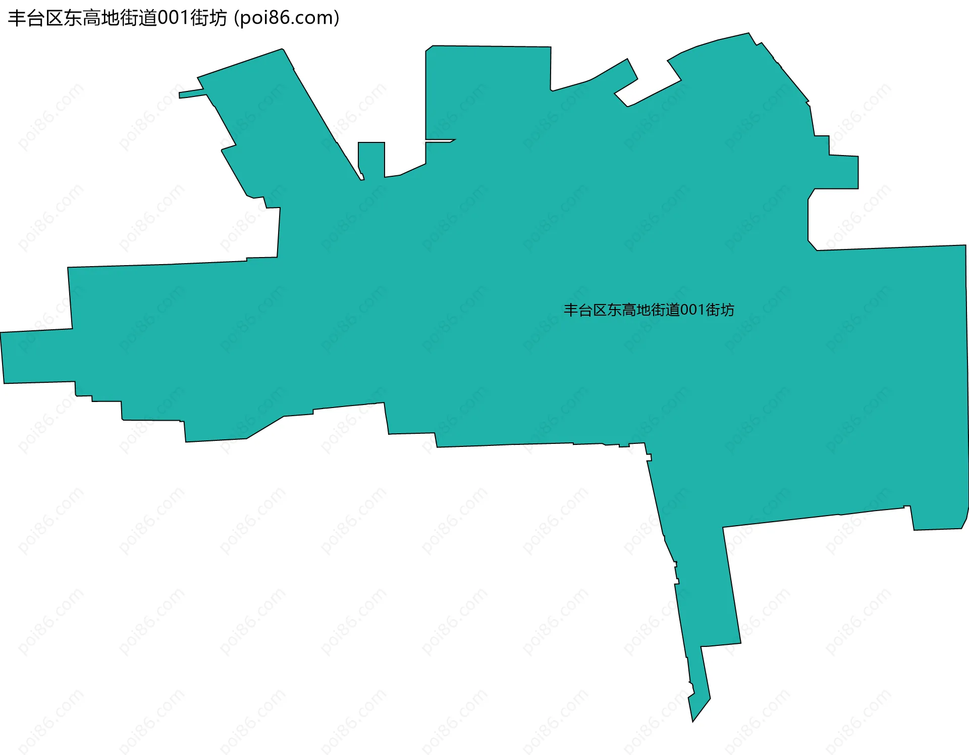 丰台区东高地街道001街坊边界地图