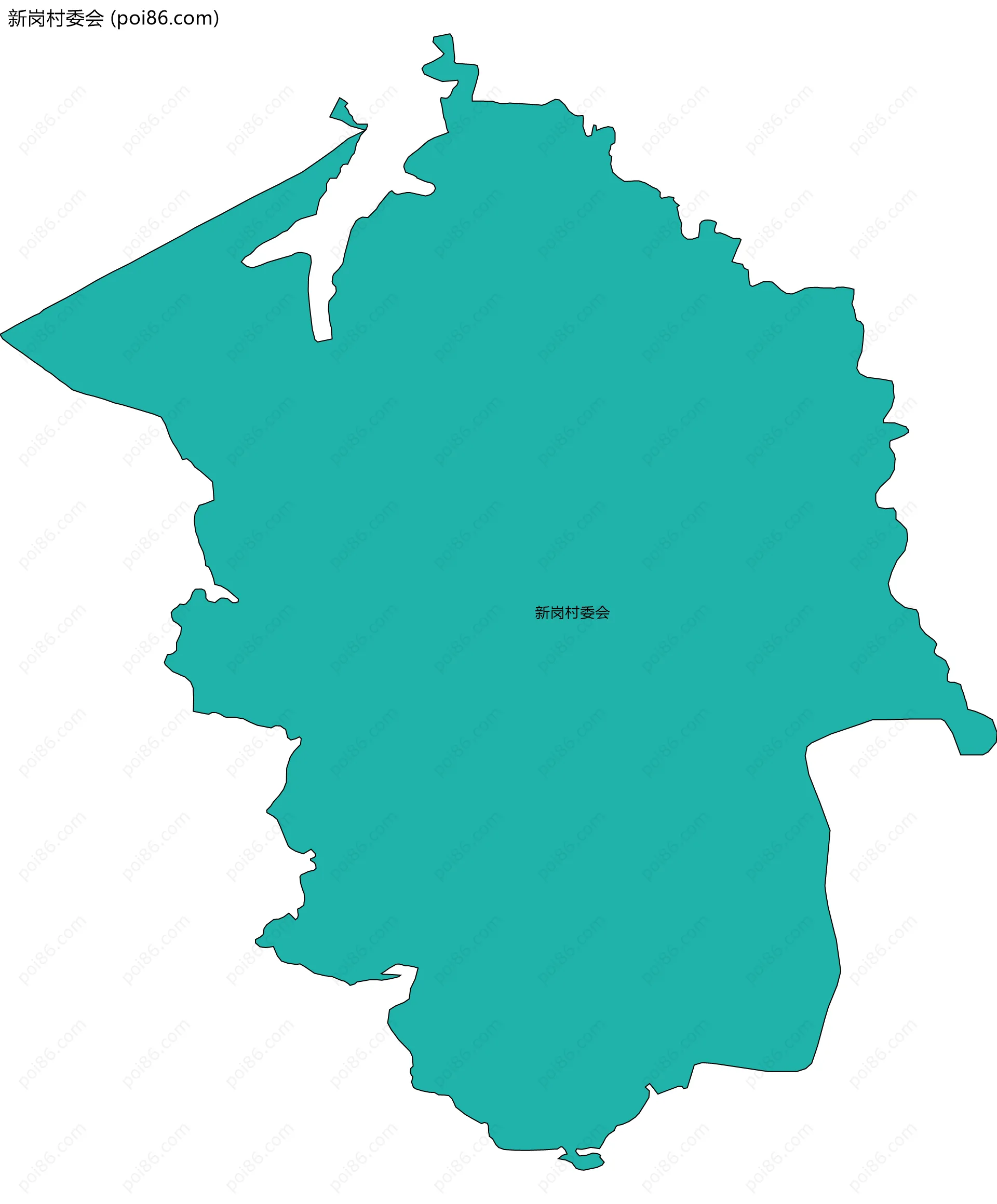 新岗村委会边界地图