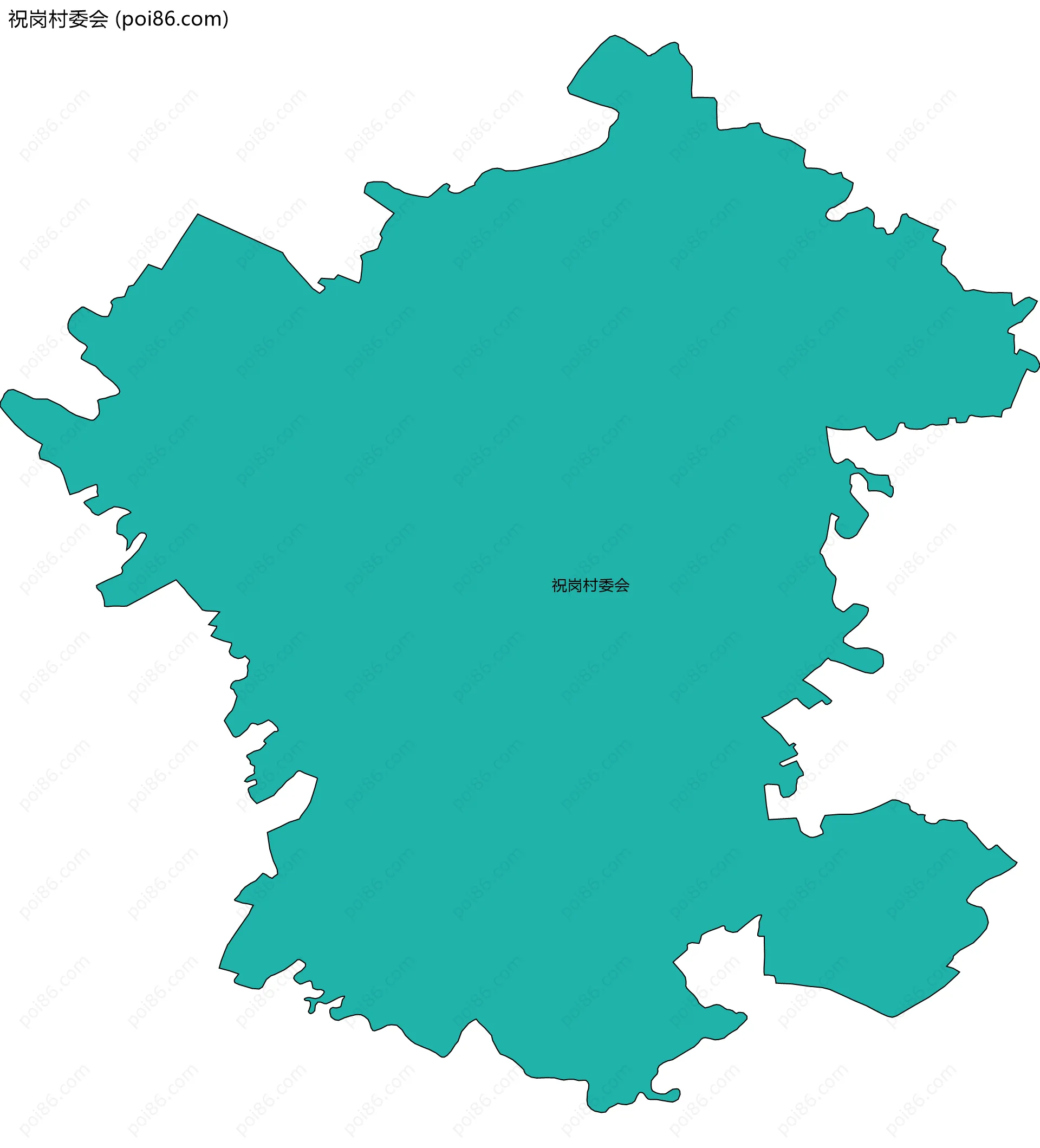 祝岗村委会边界地图