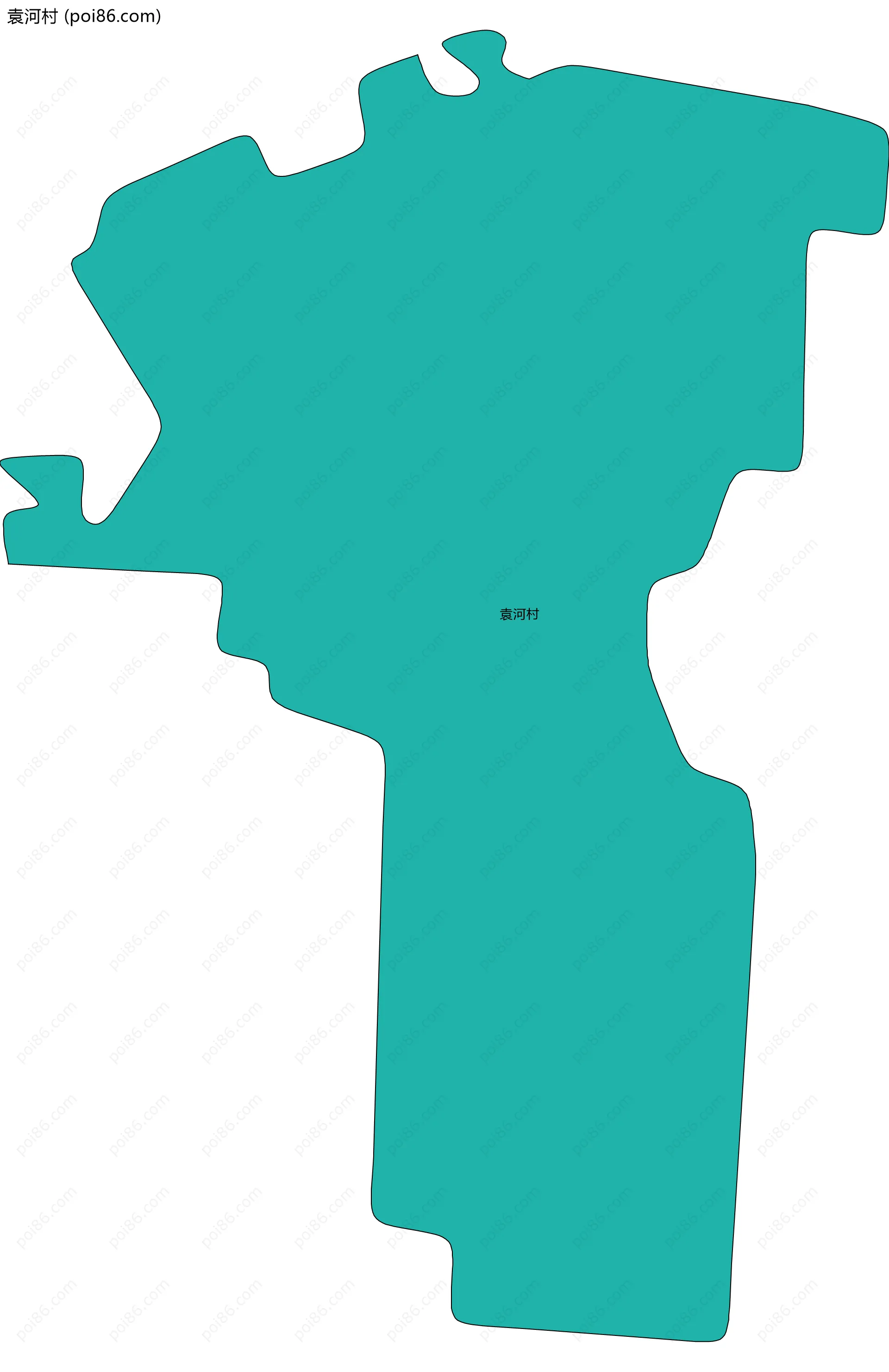 袁河村边界地图