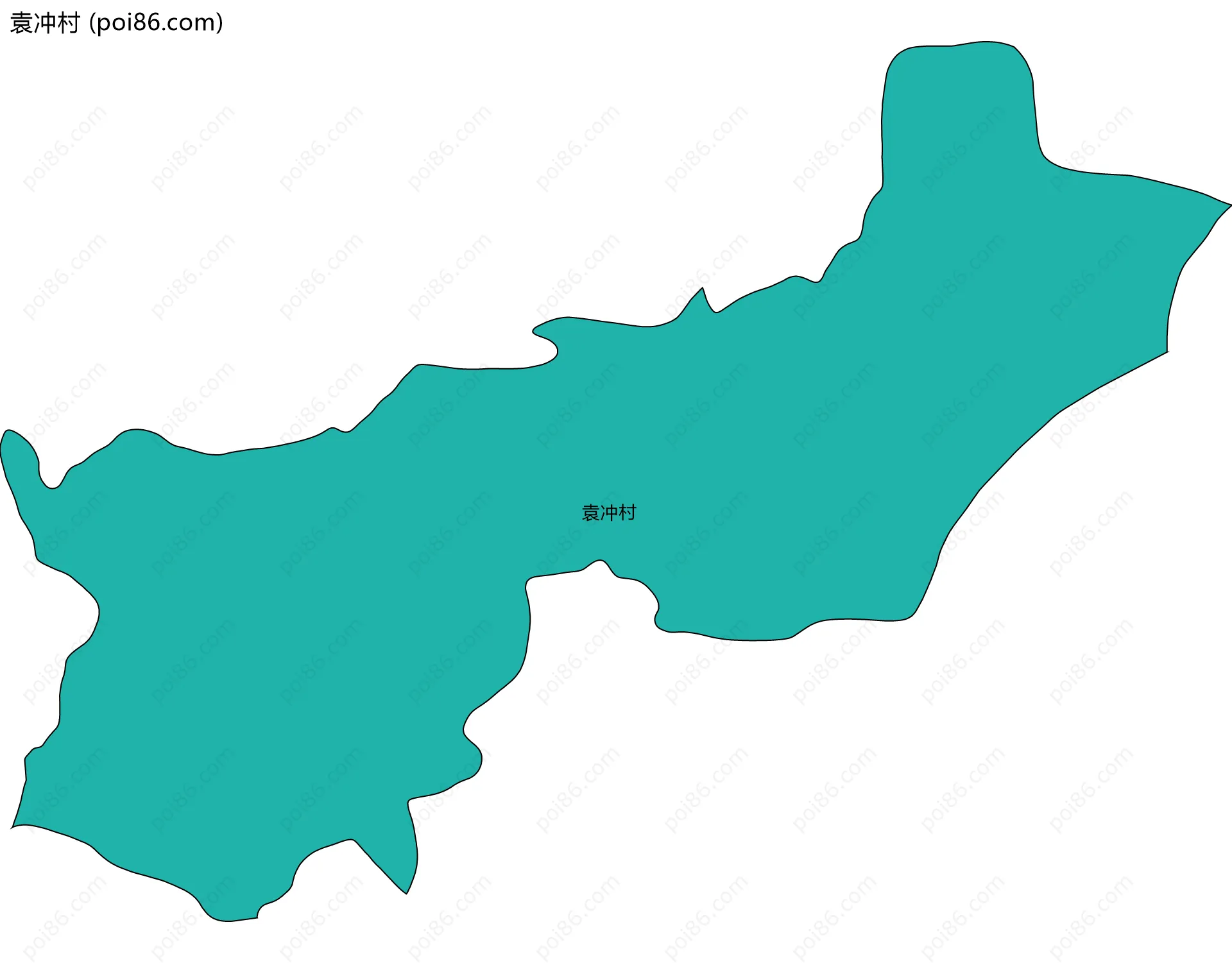 袁冲村边界地图