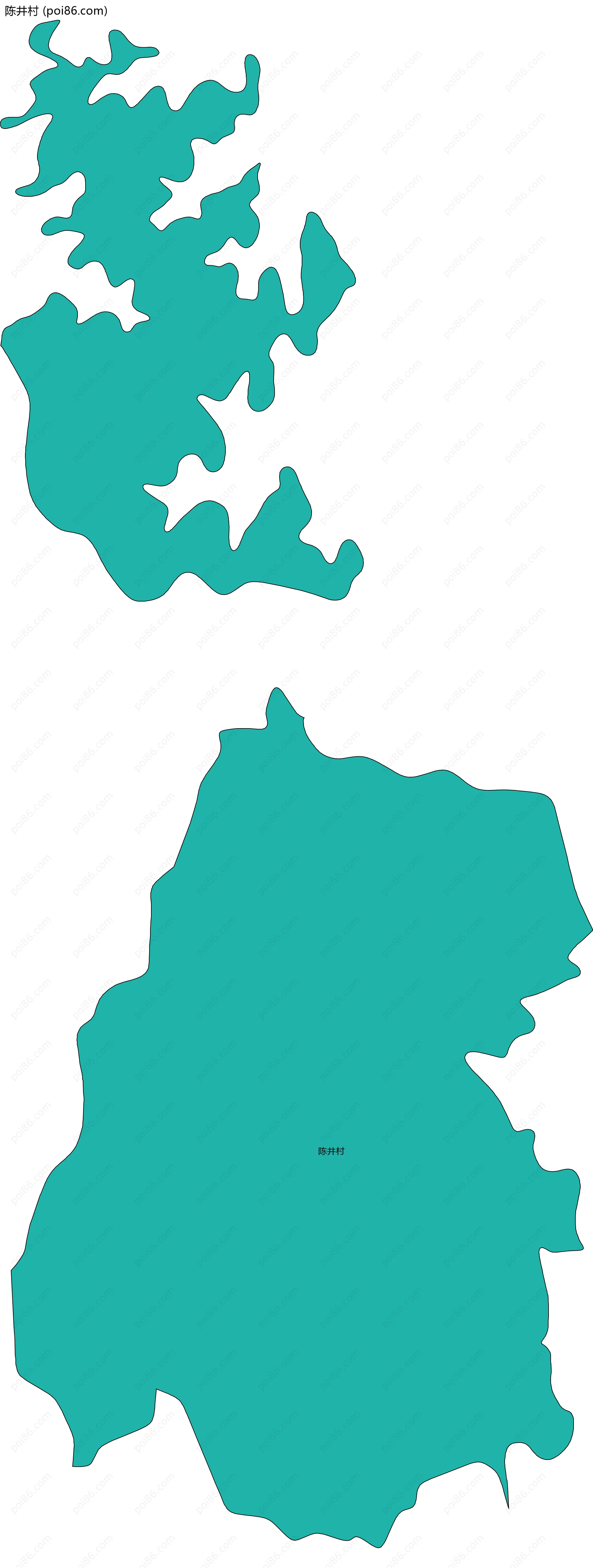 陈井村边界地图