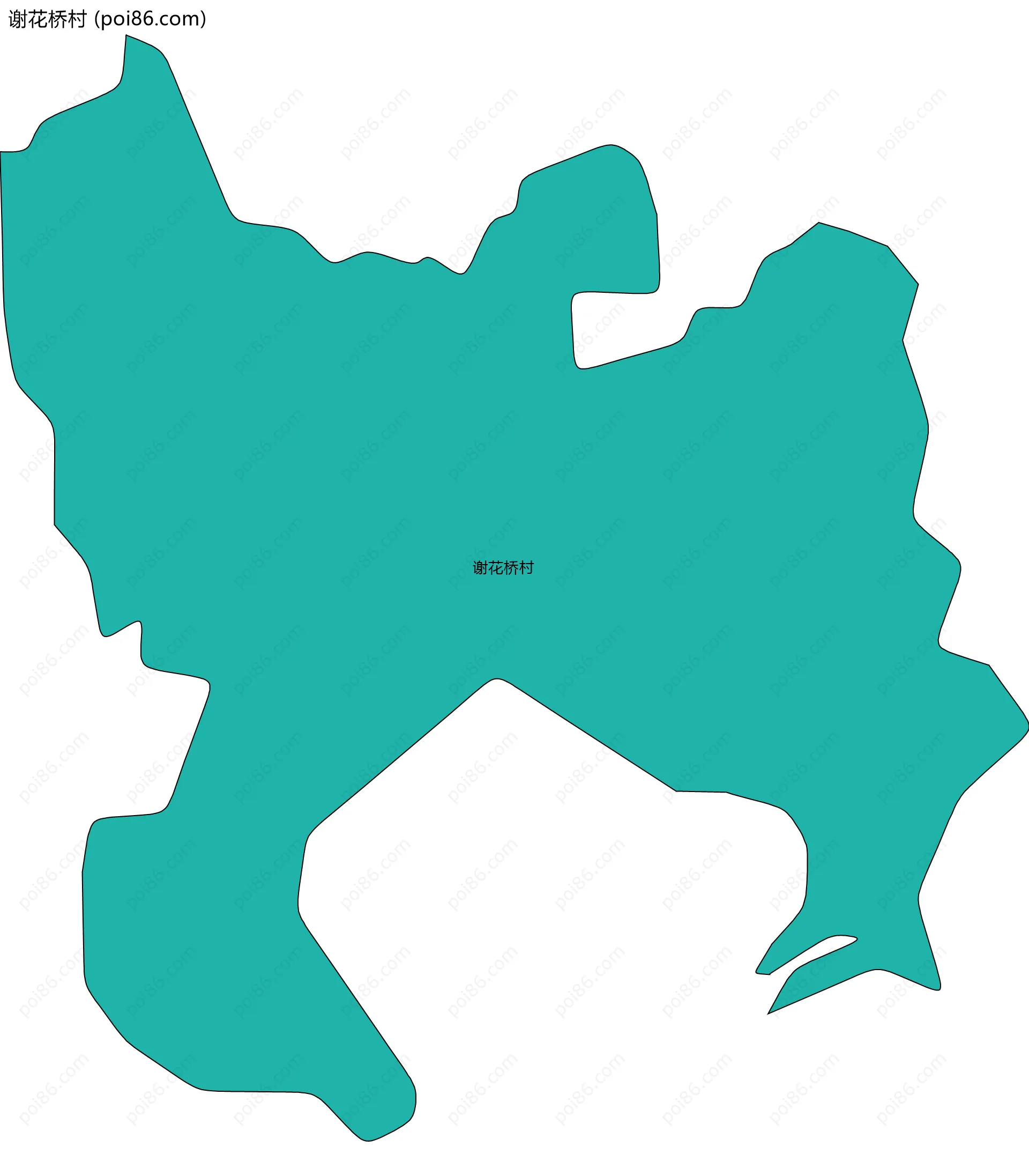 谢花桥村边界地图