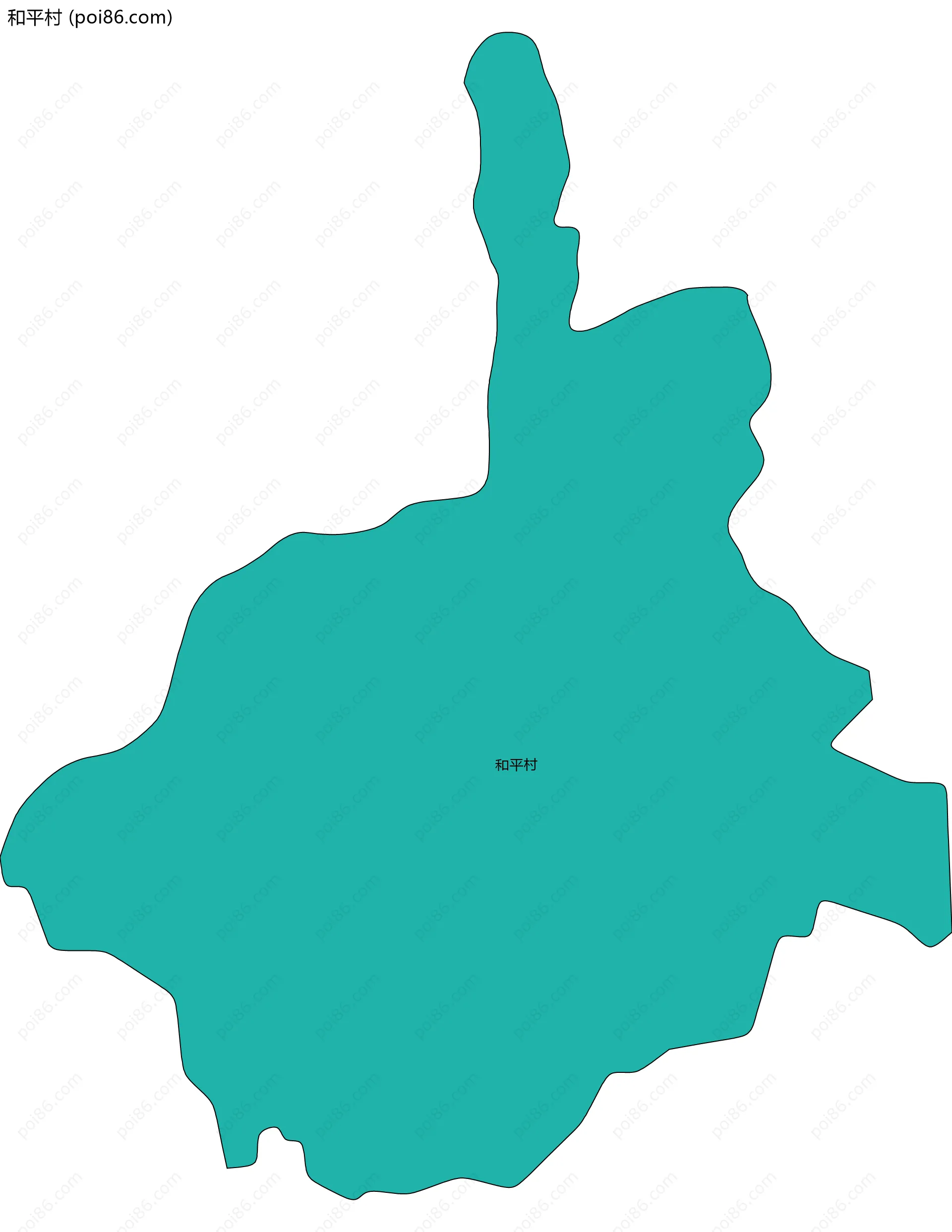 和平村边界地图