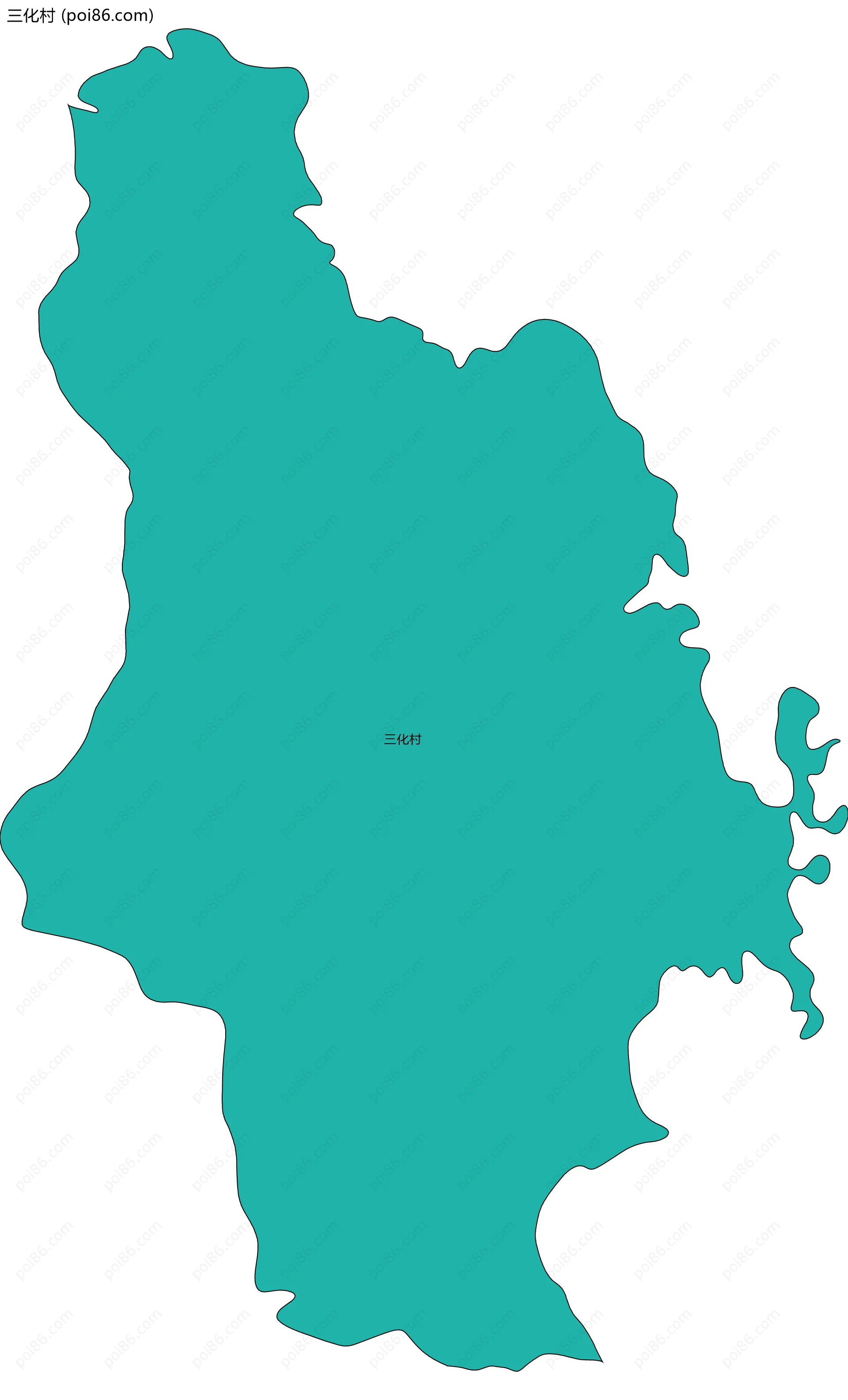 三化村边界地图