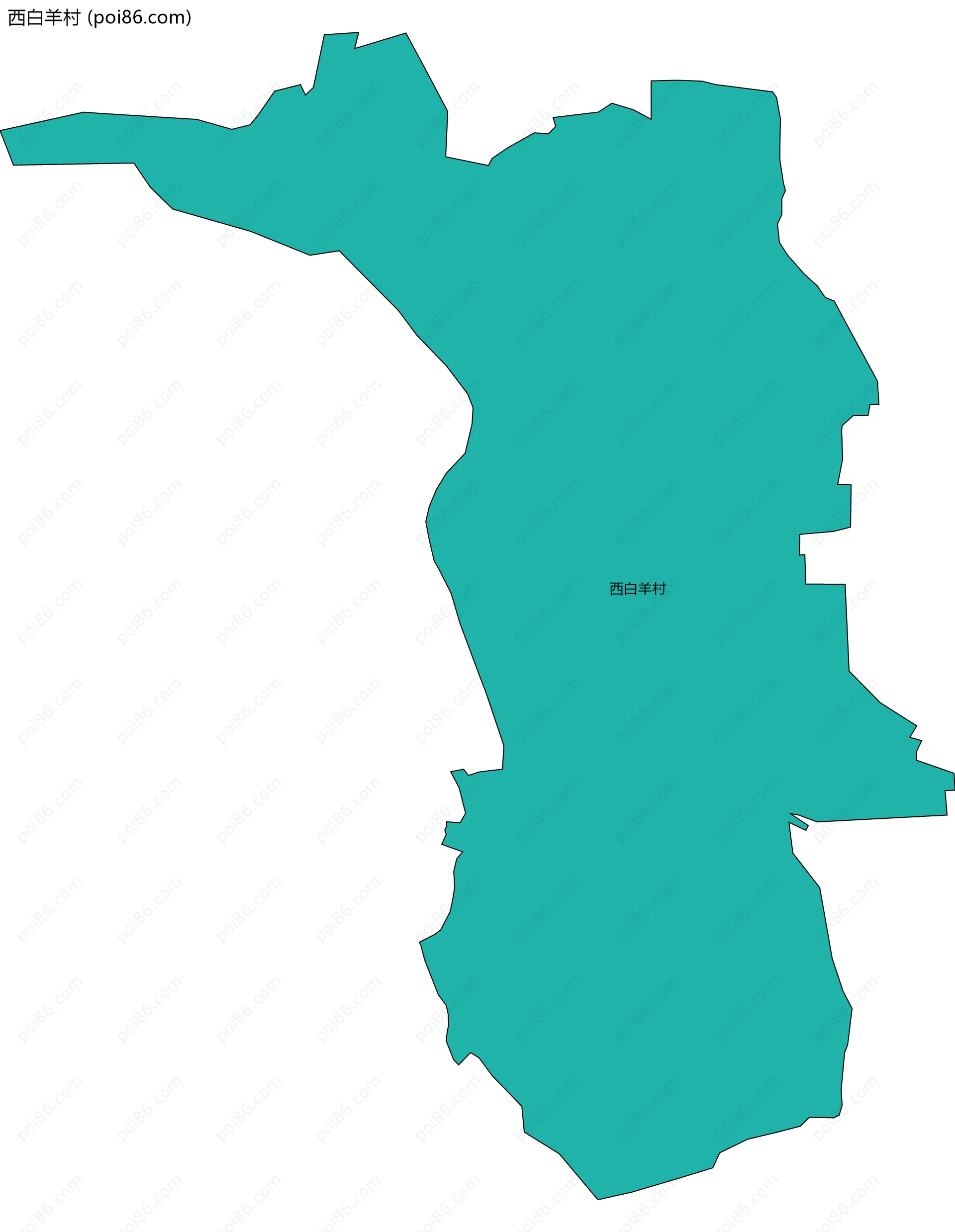 西白羊村边界地图