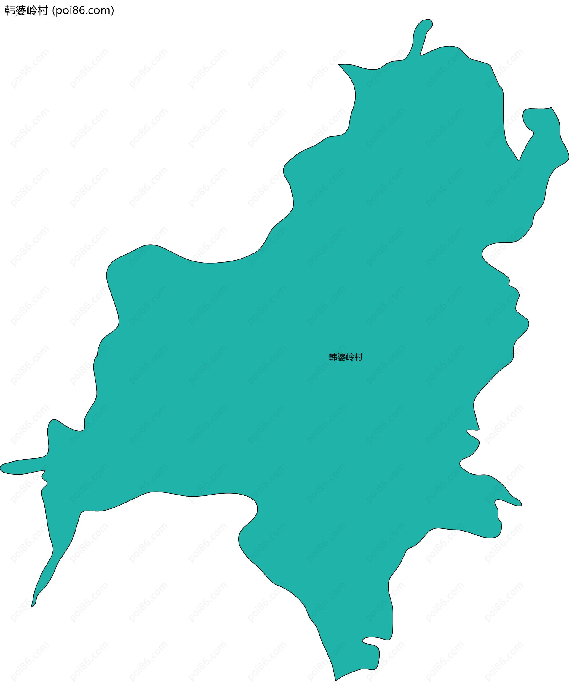 韩婆岭村边界地图