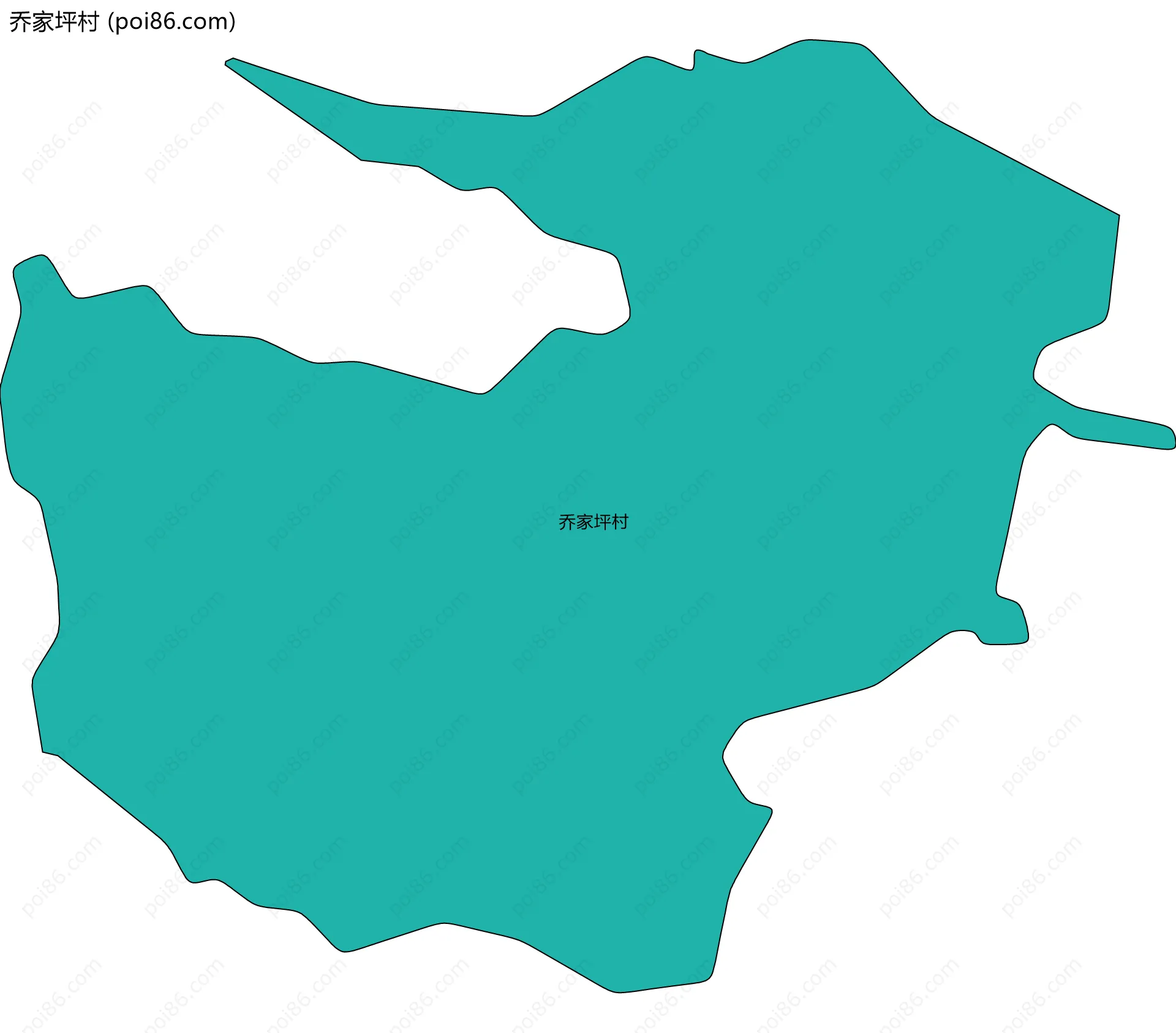 乔家坪村边界地图