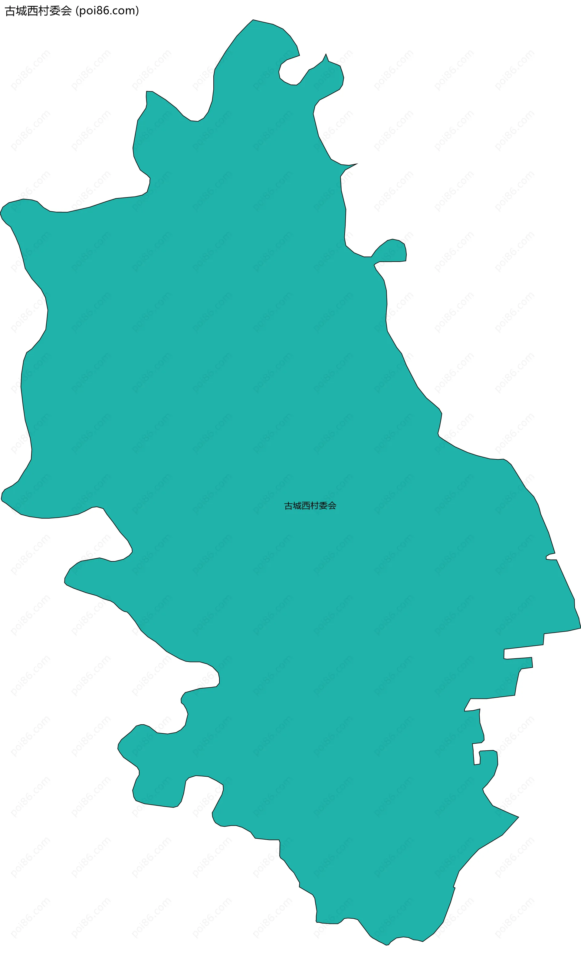 古城西村委会边界地图