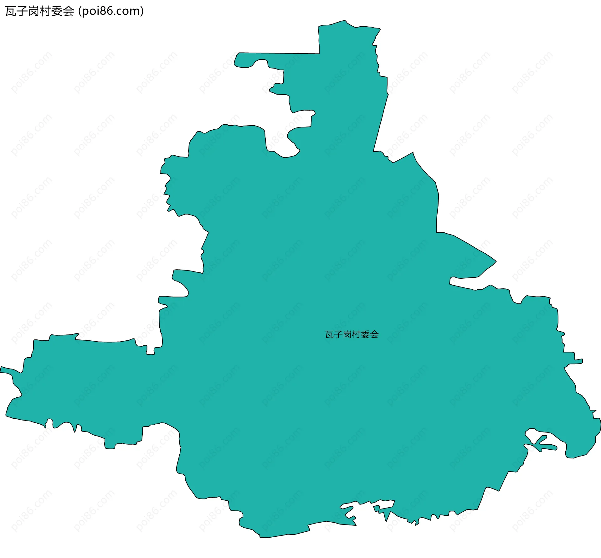 瓦子岗村委会边界地图