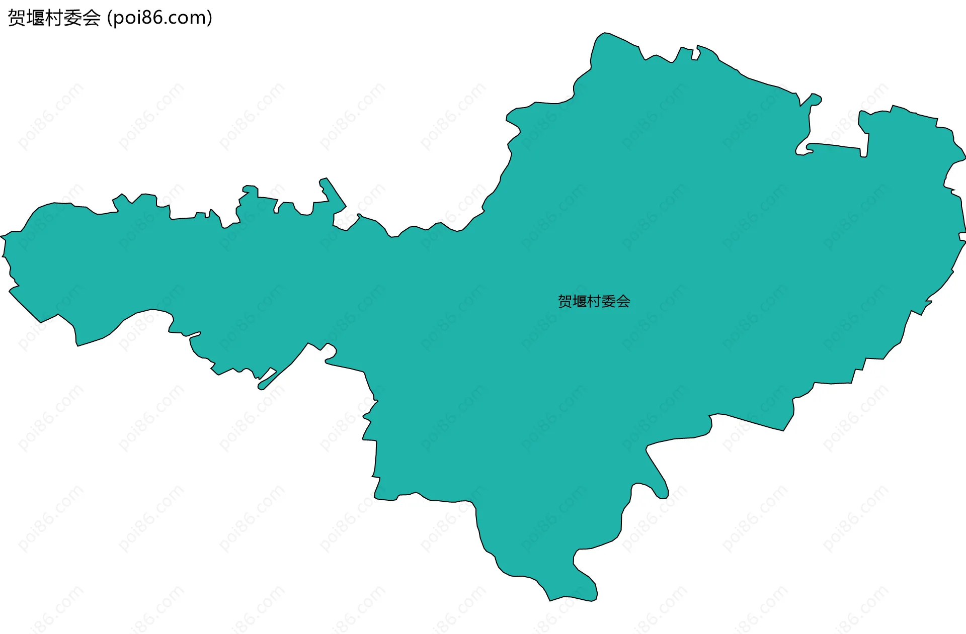 贺堰村委会边界地图