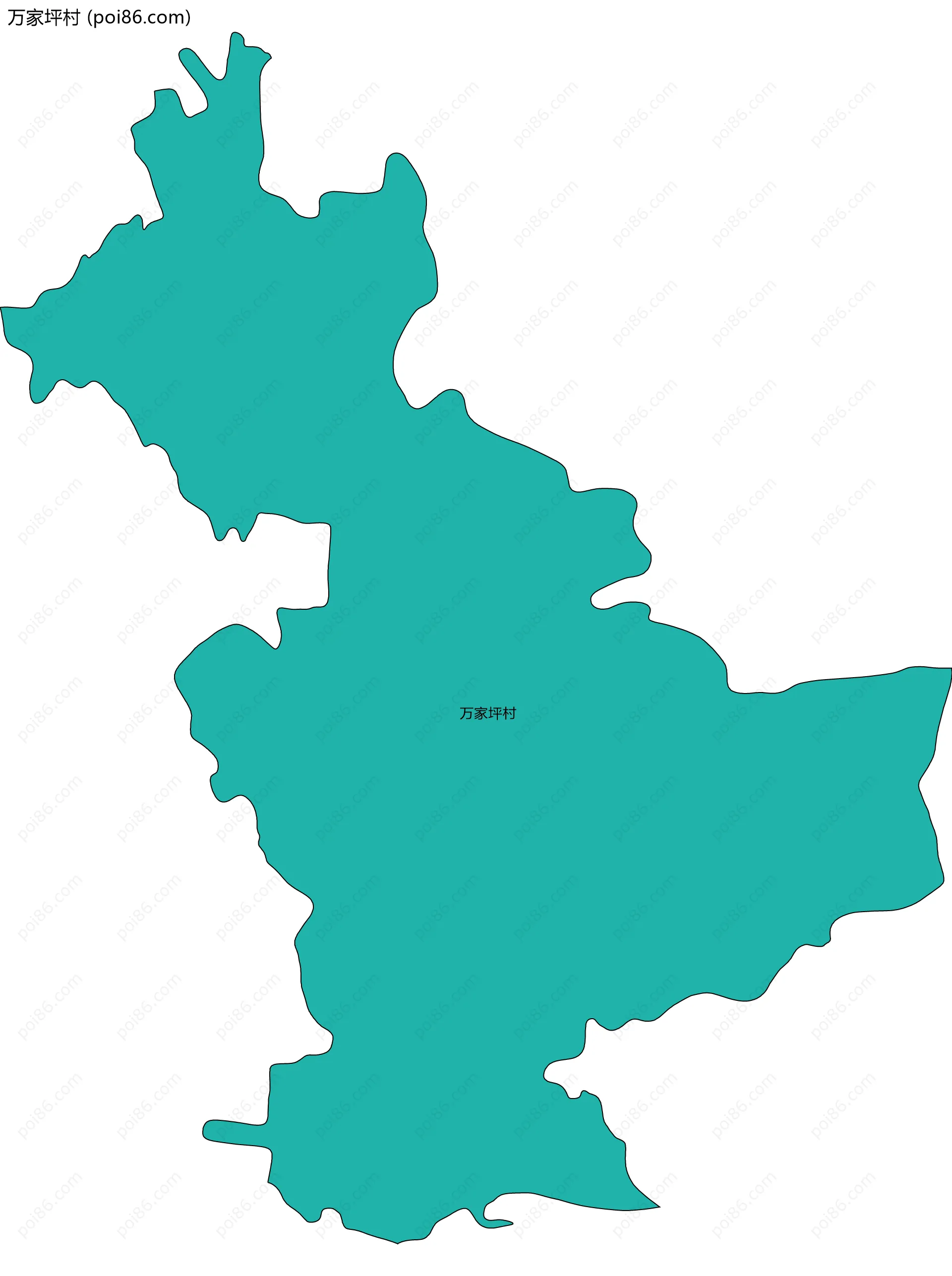 万家坪村边界地图