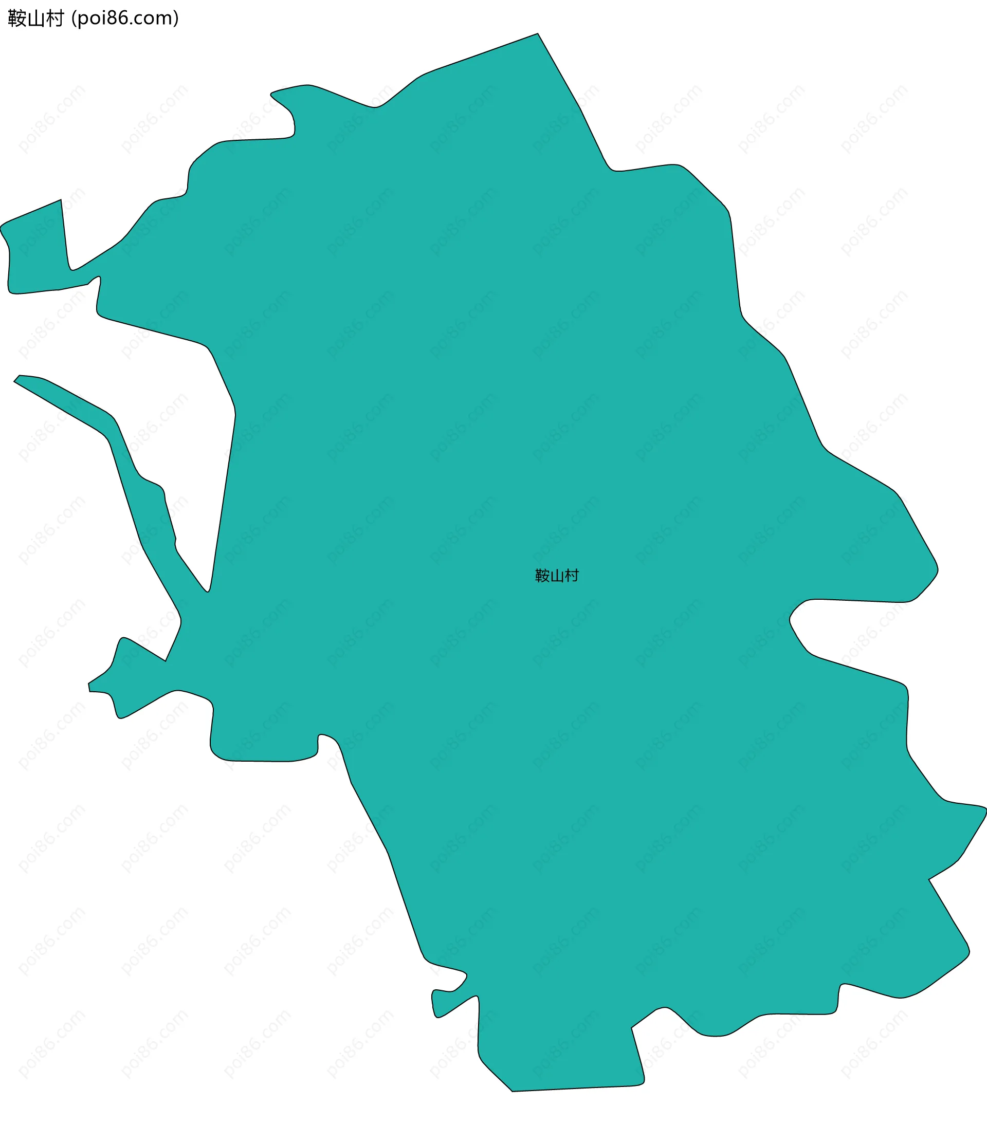 鞍山村边界地图