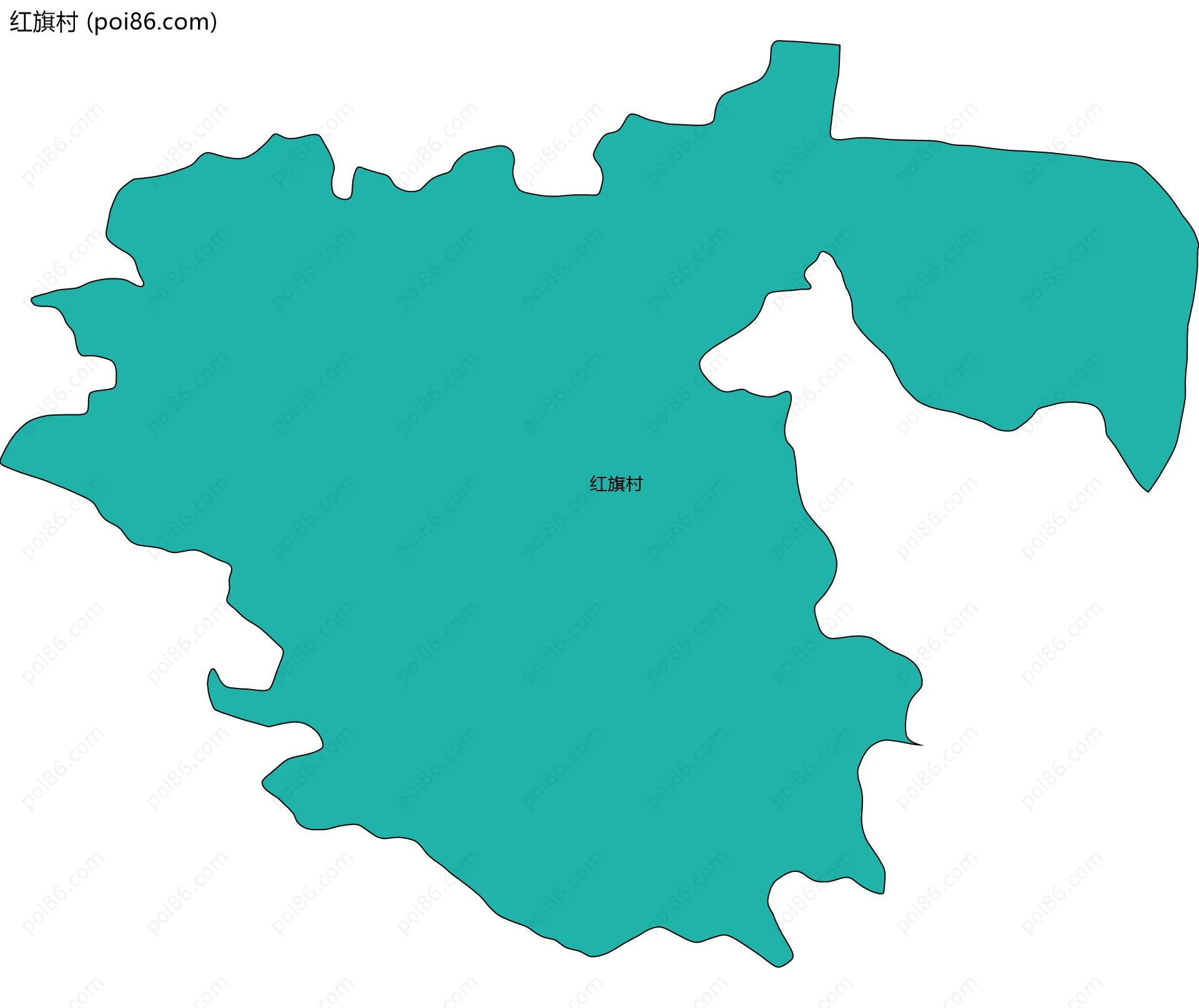 红旗村边界地图