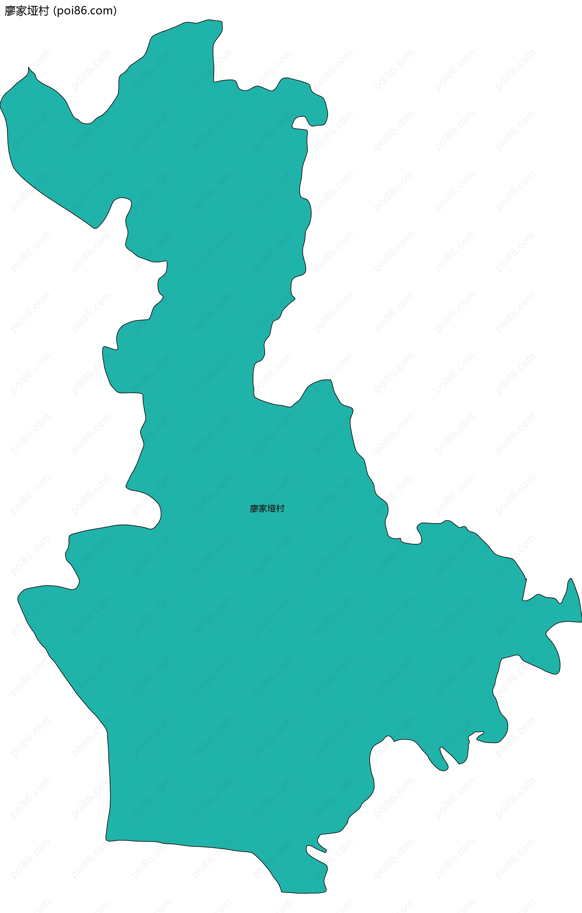 廖家垭村边界地图