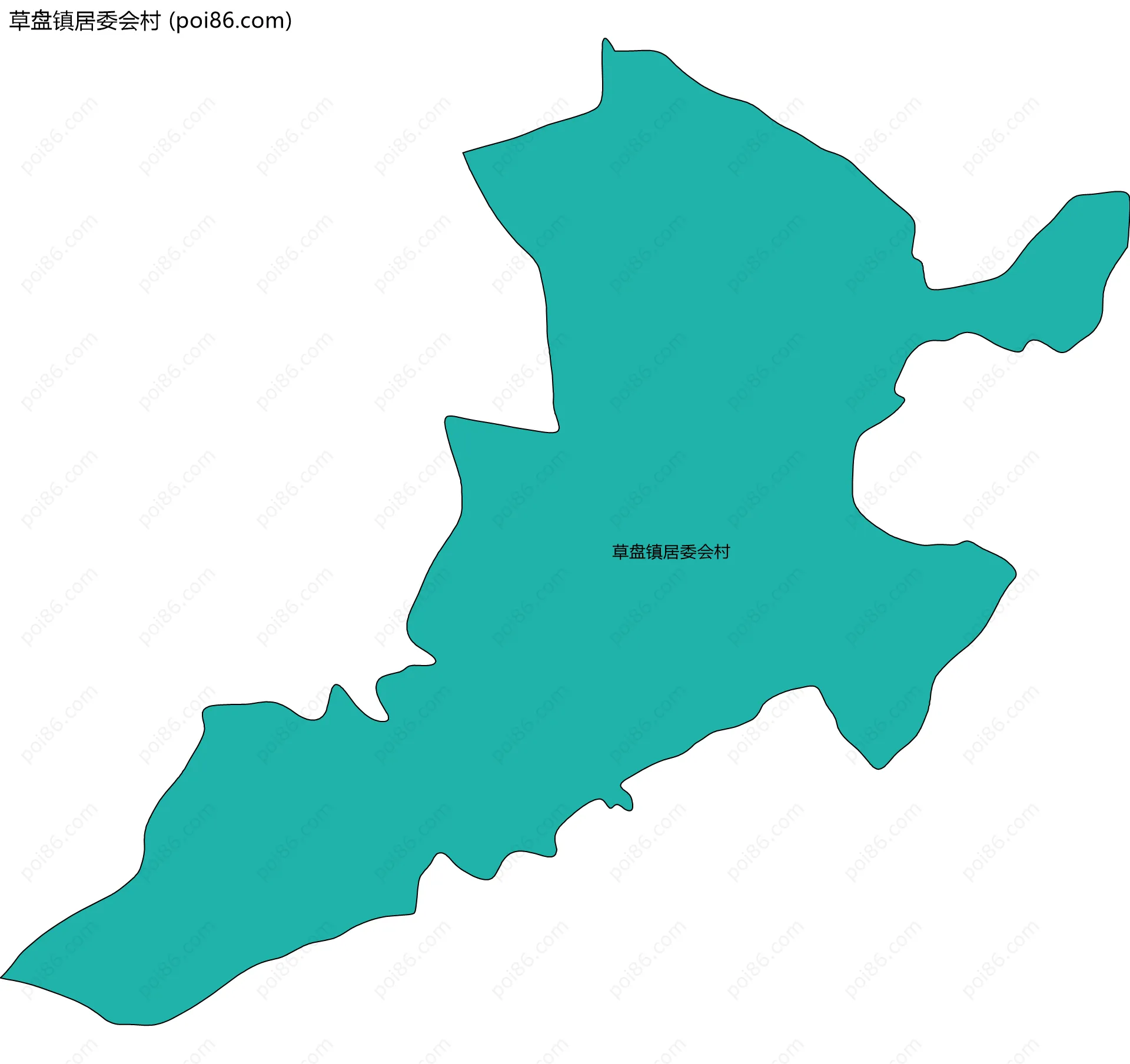 草盘镇居委会村边界地图