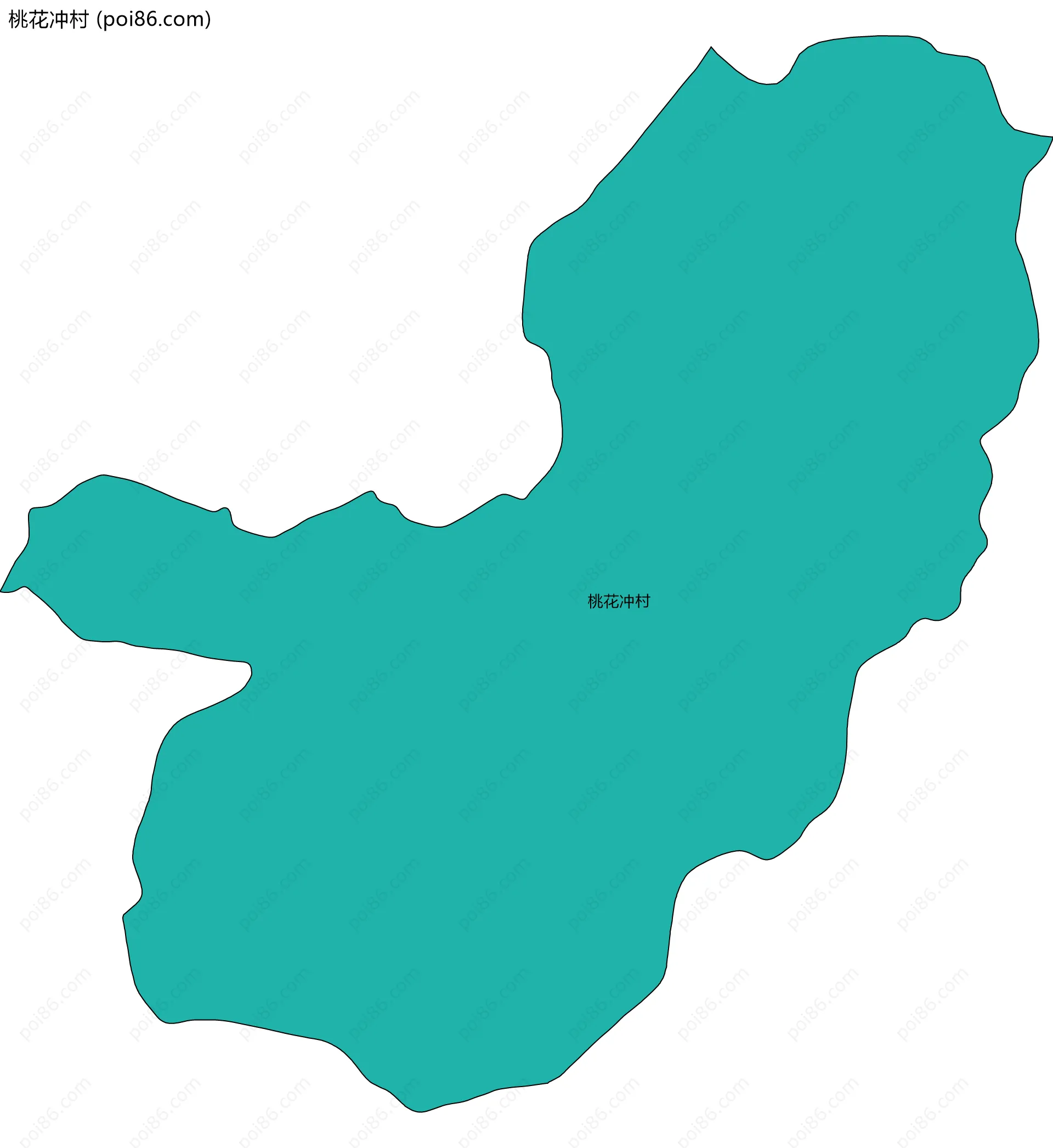 桃花冲村边界地图