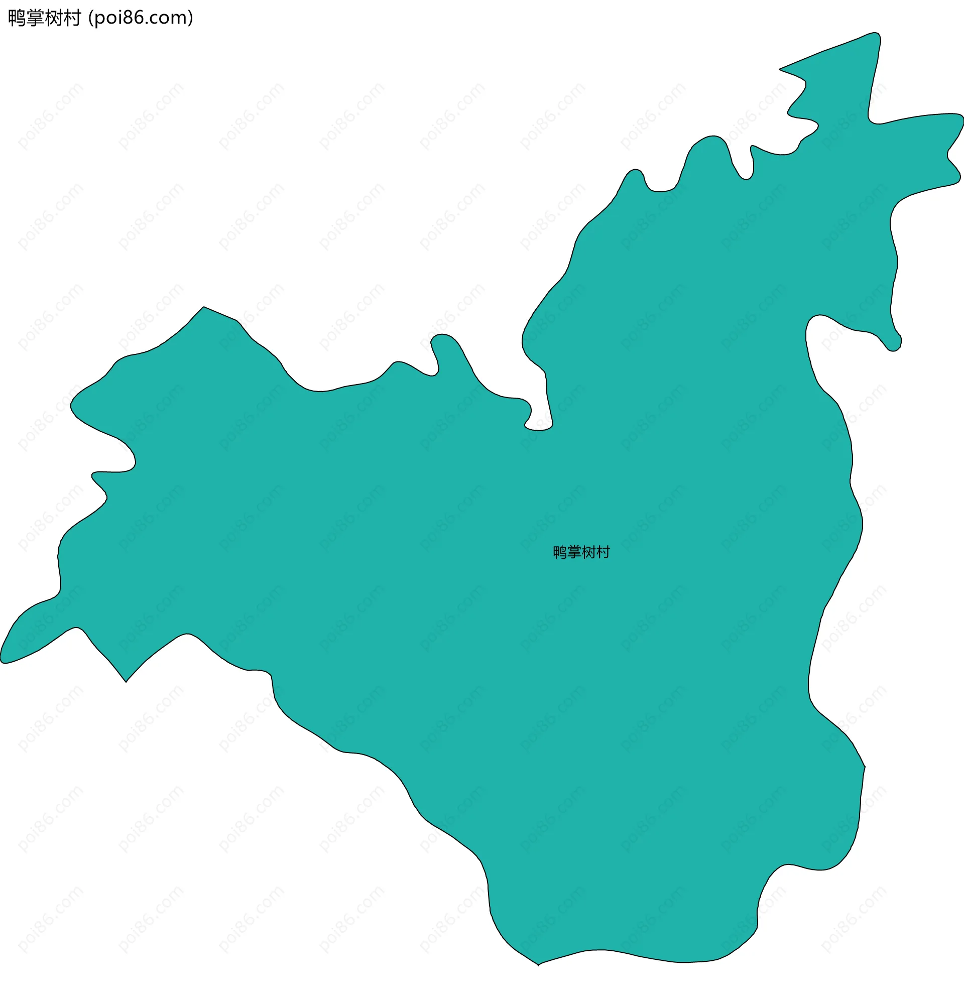 鸭掌树村边界地图