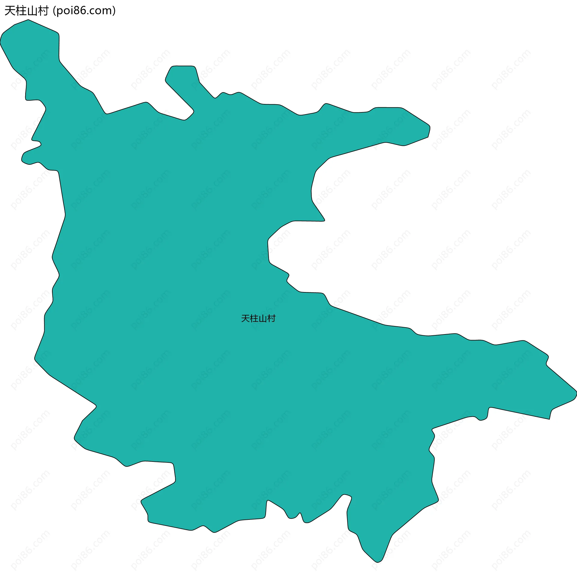 天柱山村边界地图