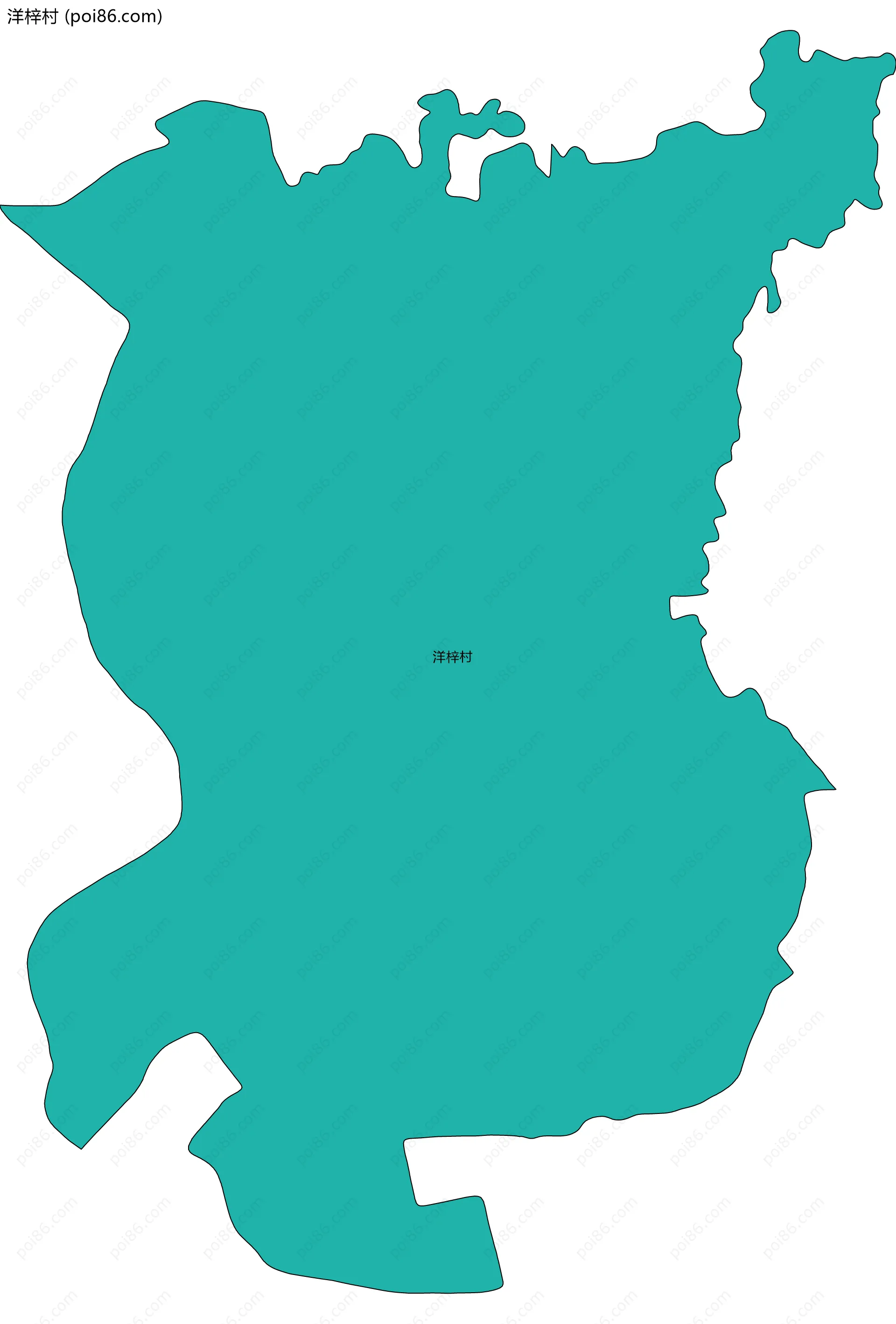 洋梓村边界地图