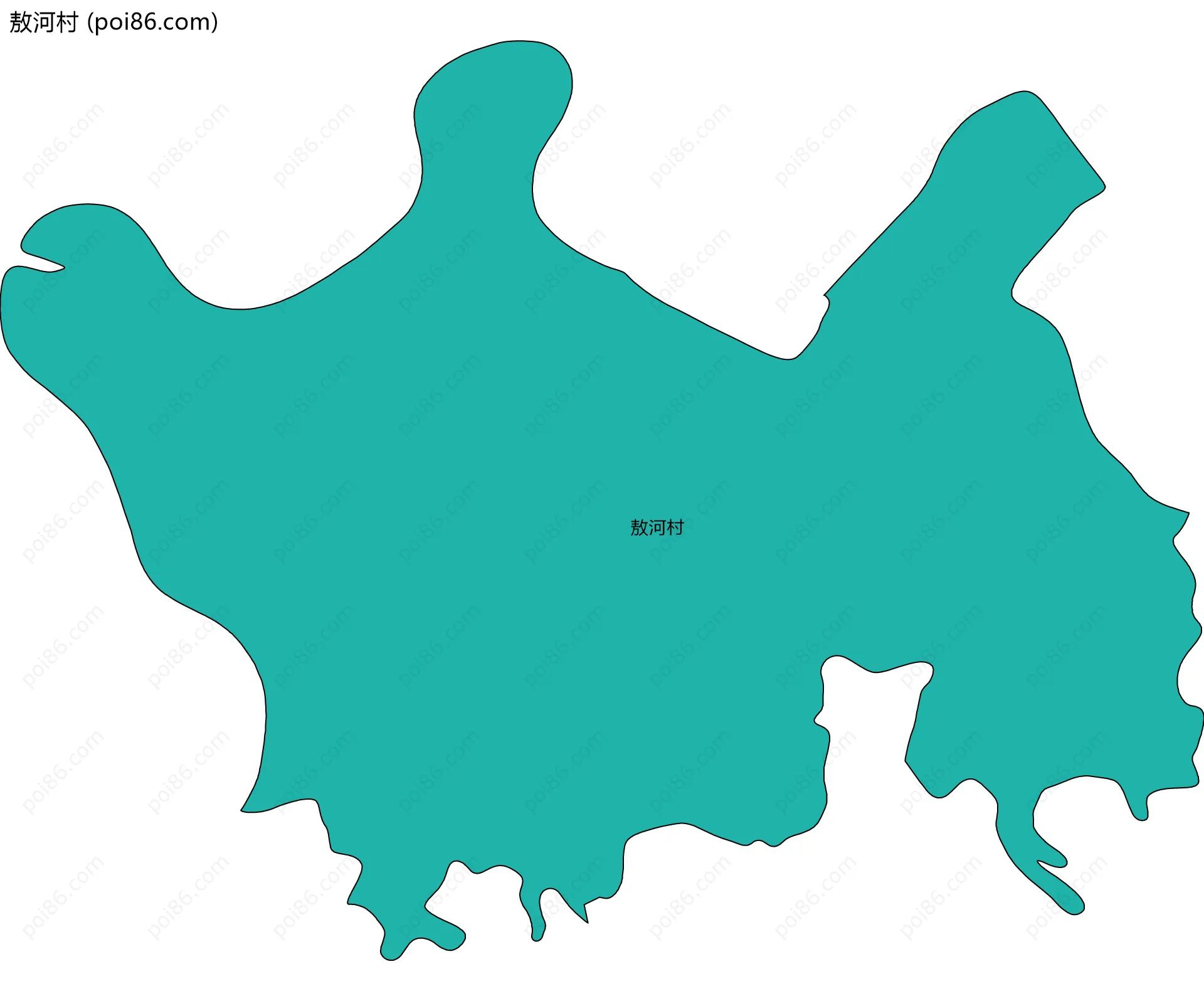 敖河村边界地图