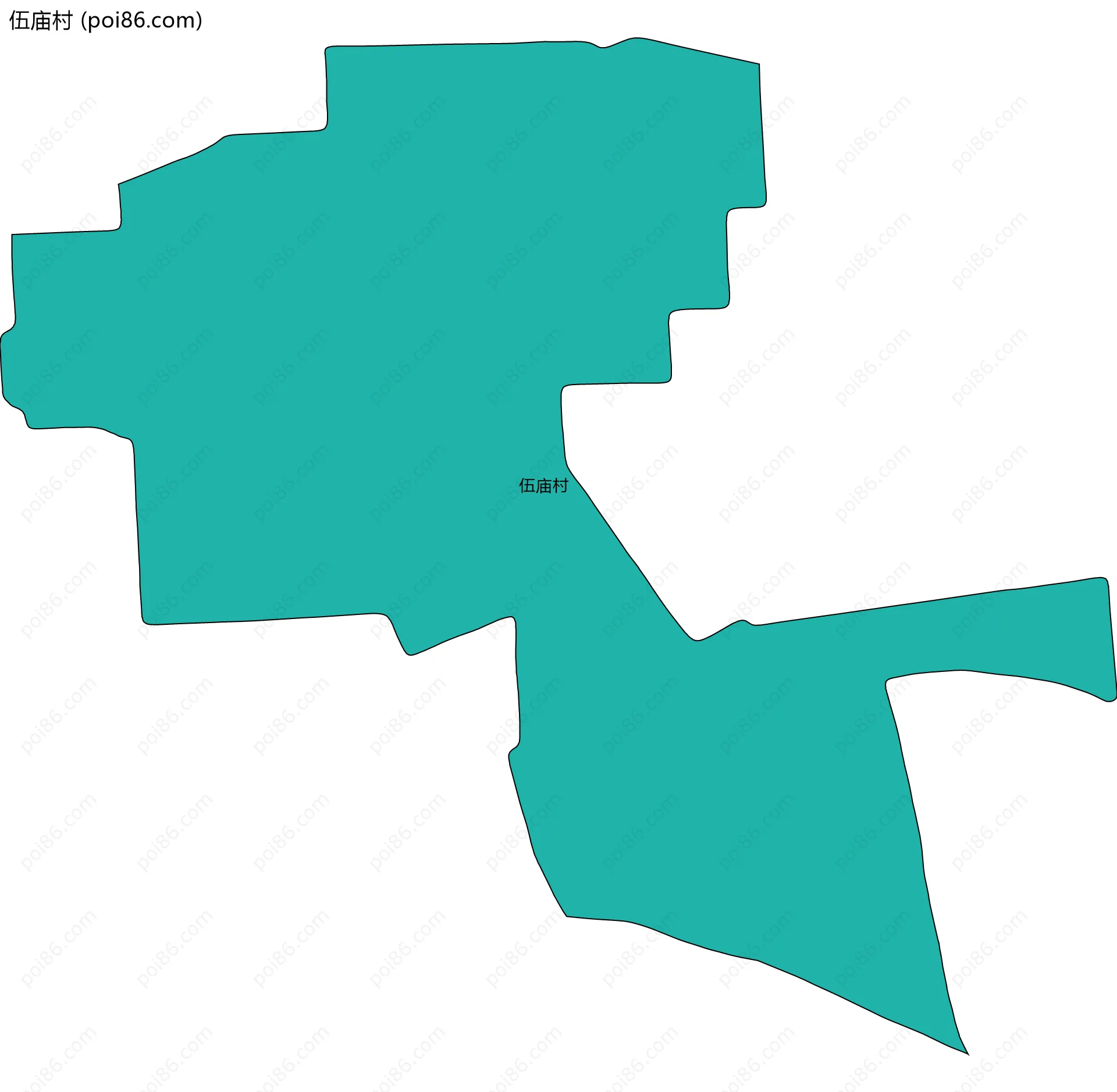 伍庙村边界地图