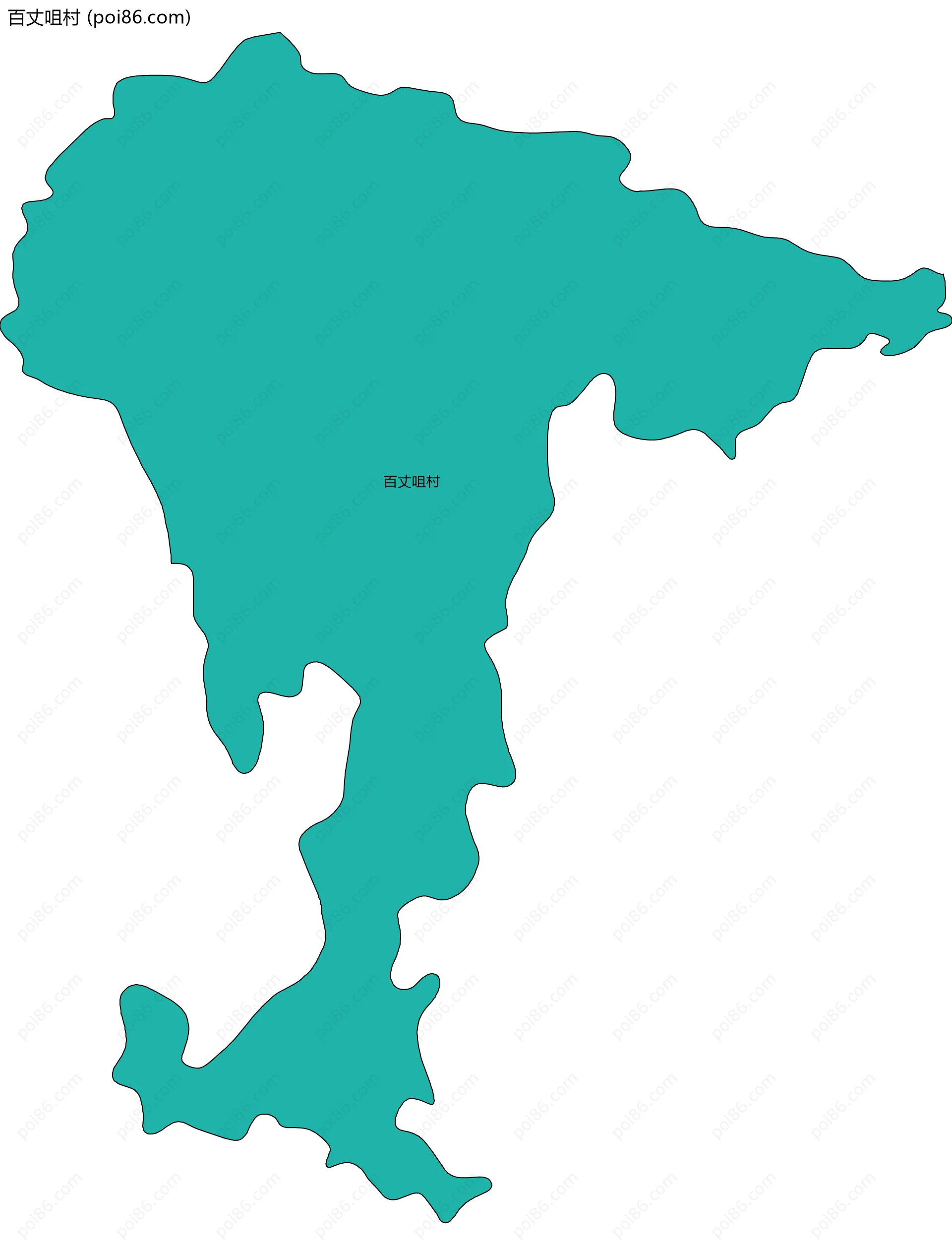 百丈咀村边界地图