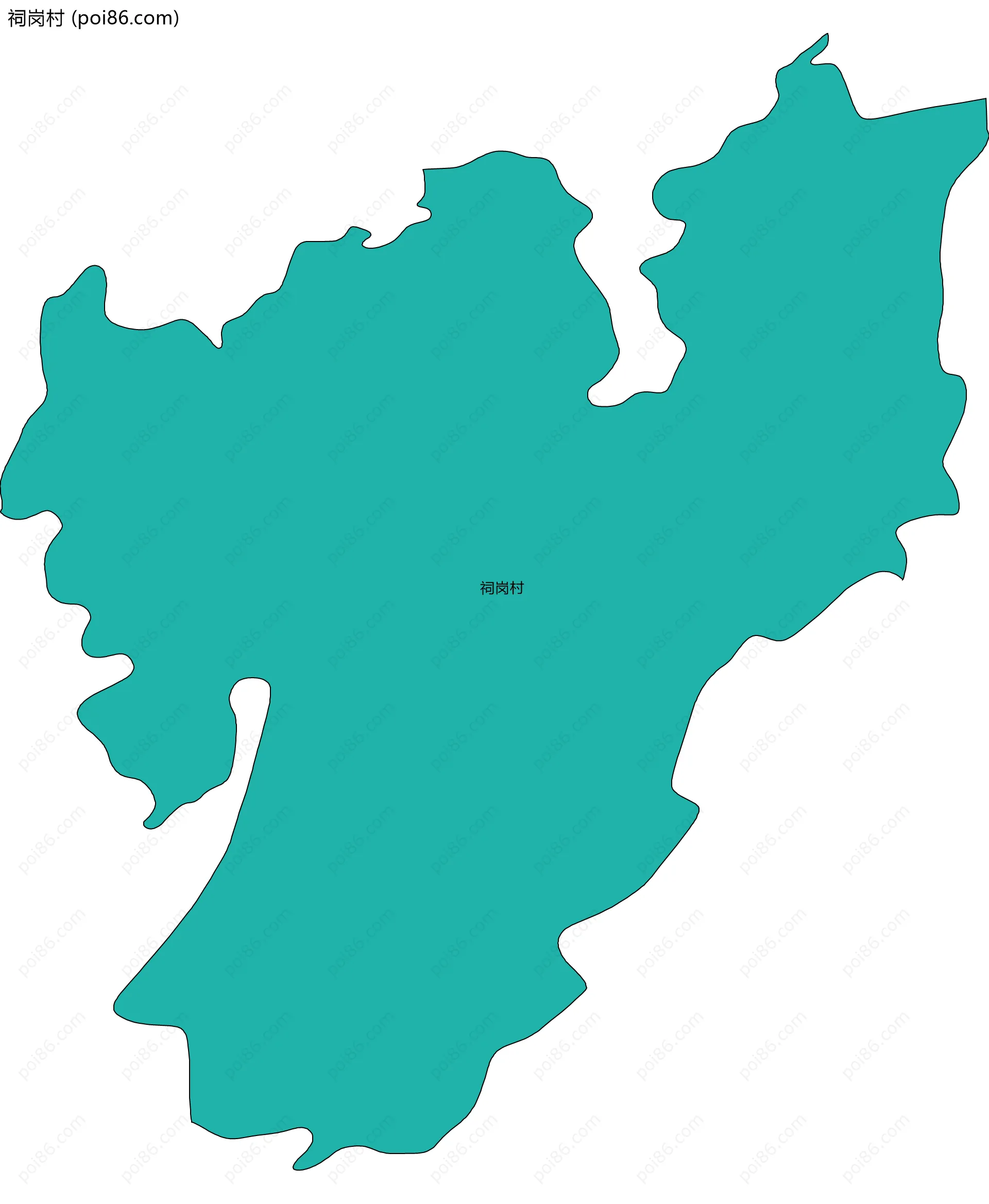 祠岗村边界地图