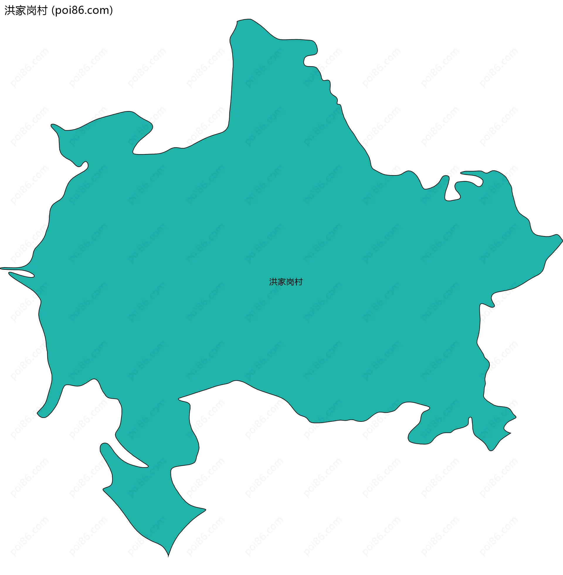 洪家岗村边界地图
