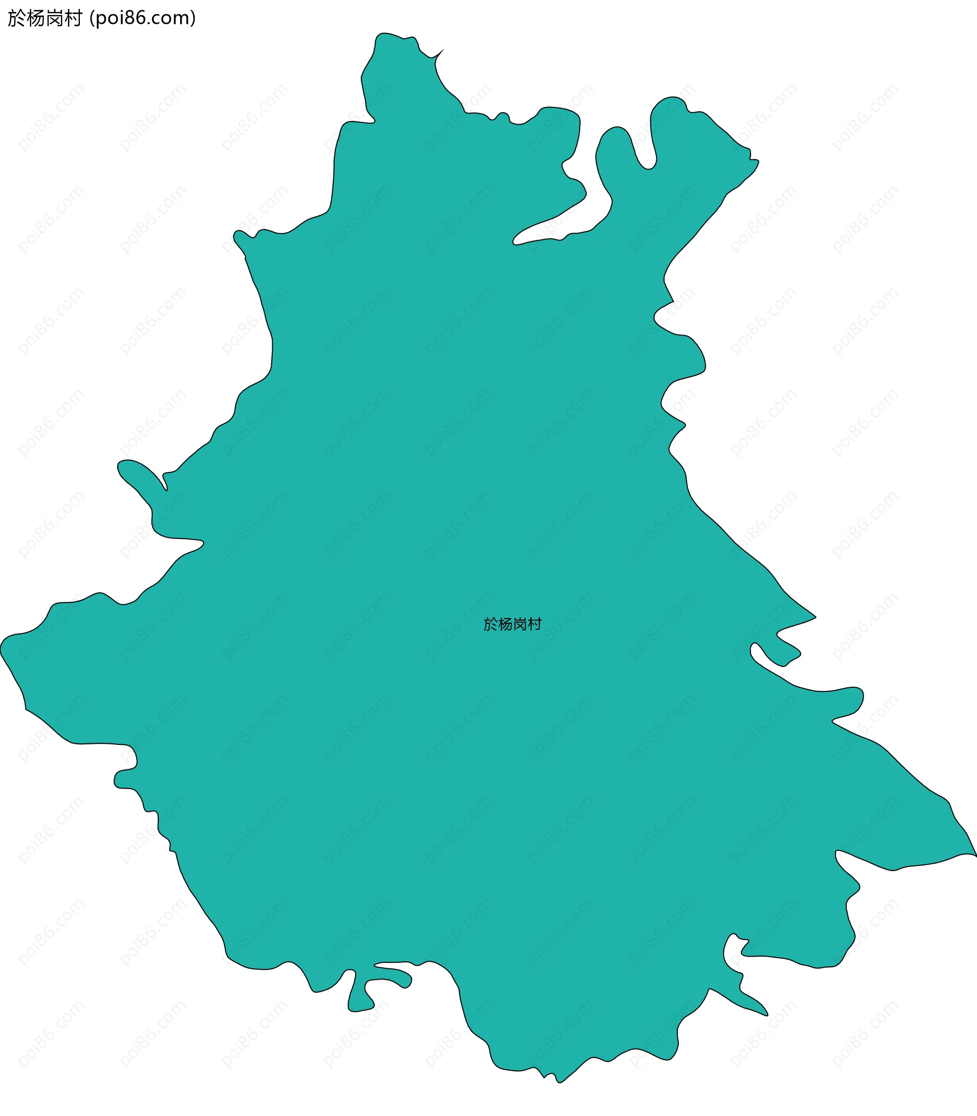 於杨岗村边界地图