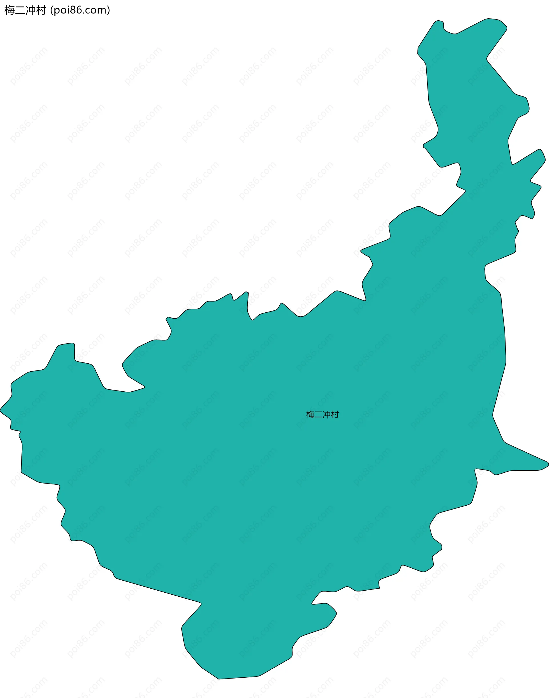 梅二冲村边界地图