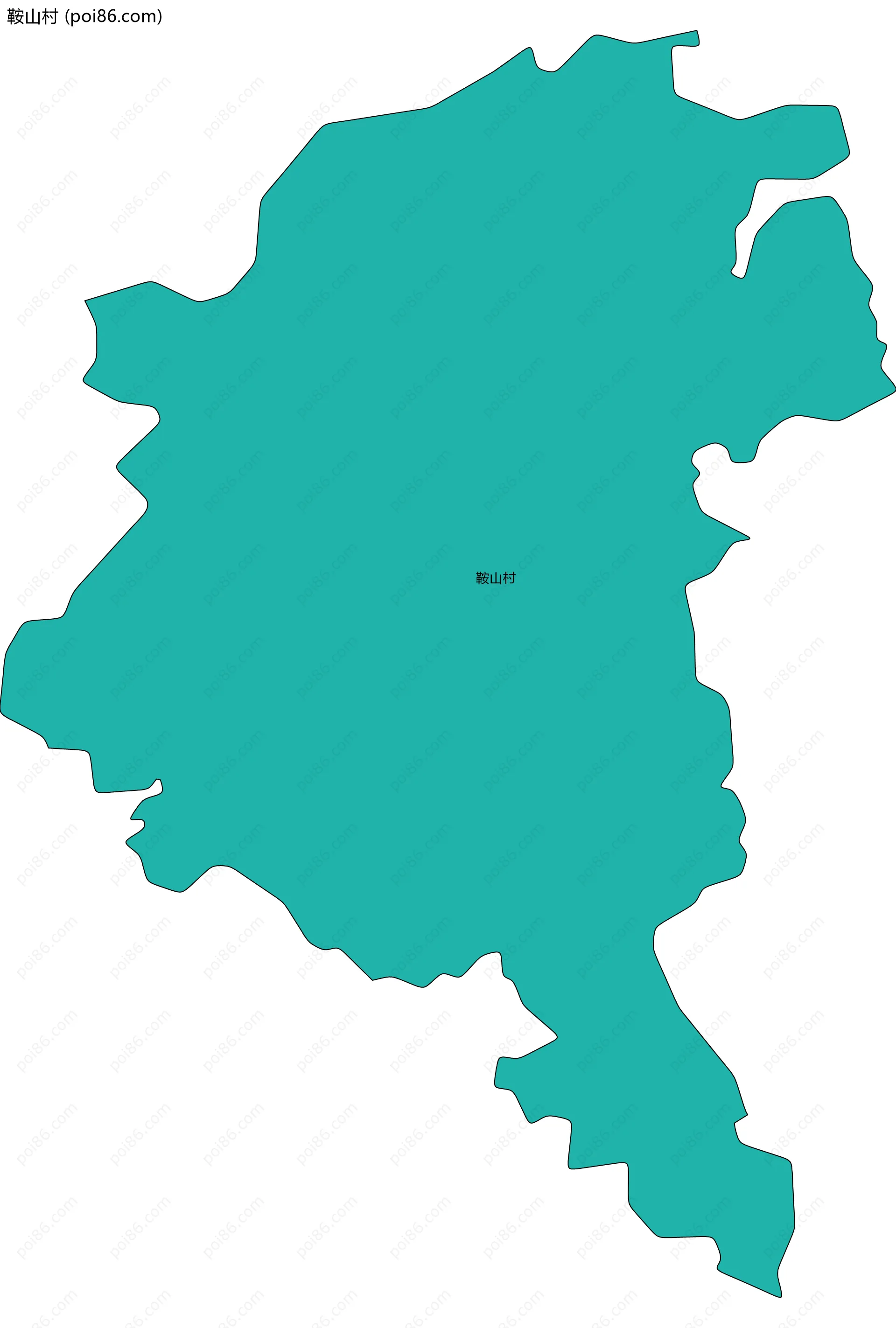 鞍山村边界地图