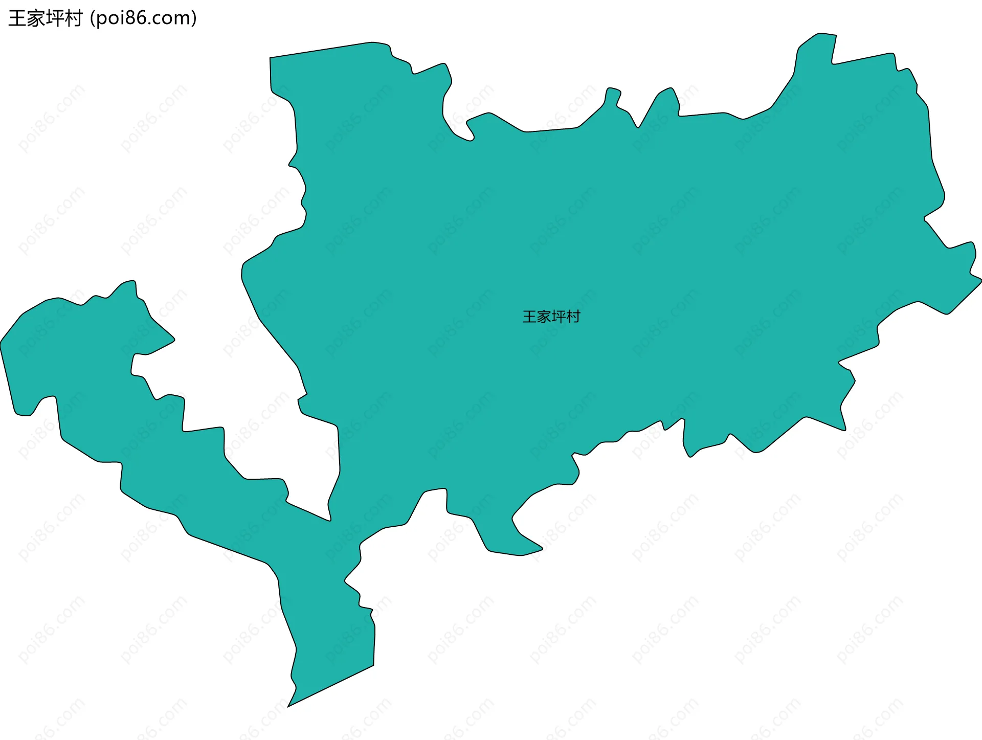 王家坪村边界地图