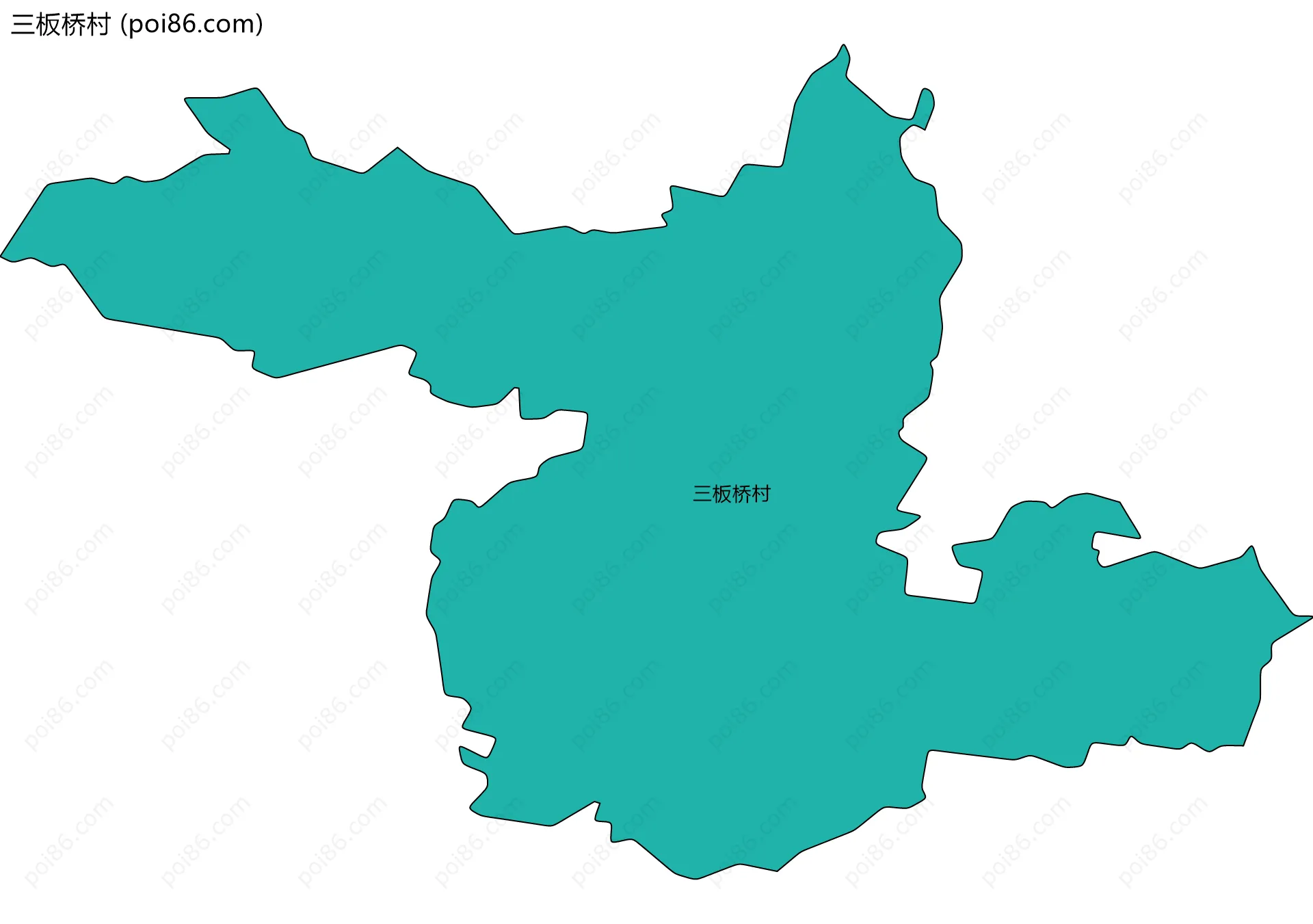 三板桥村边界地图