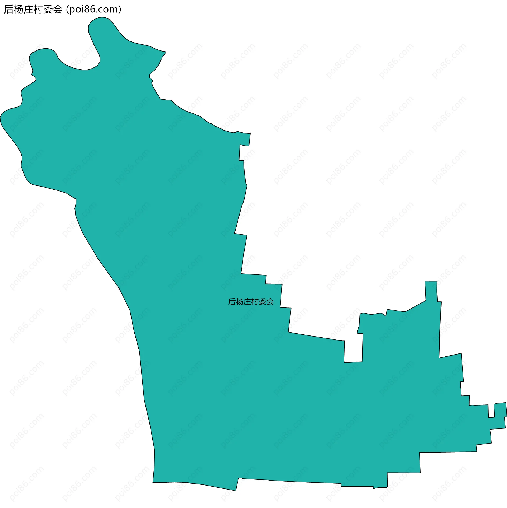 后杨庄村委会边界地图