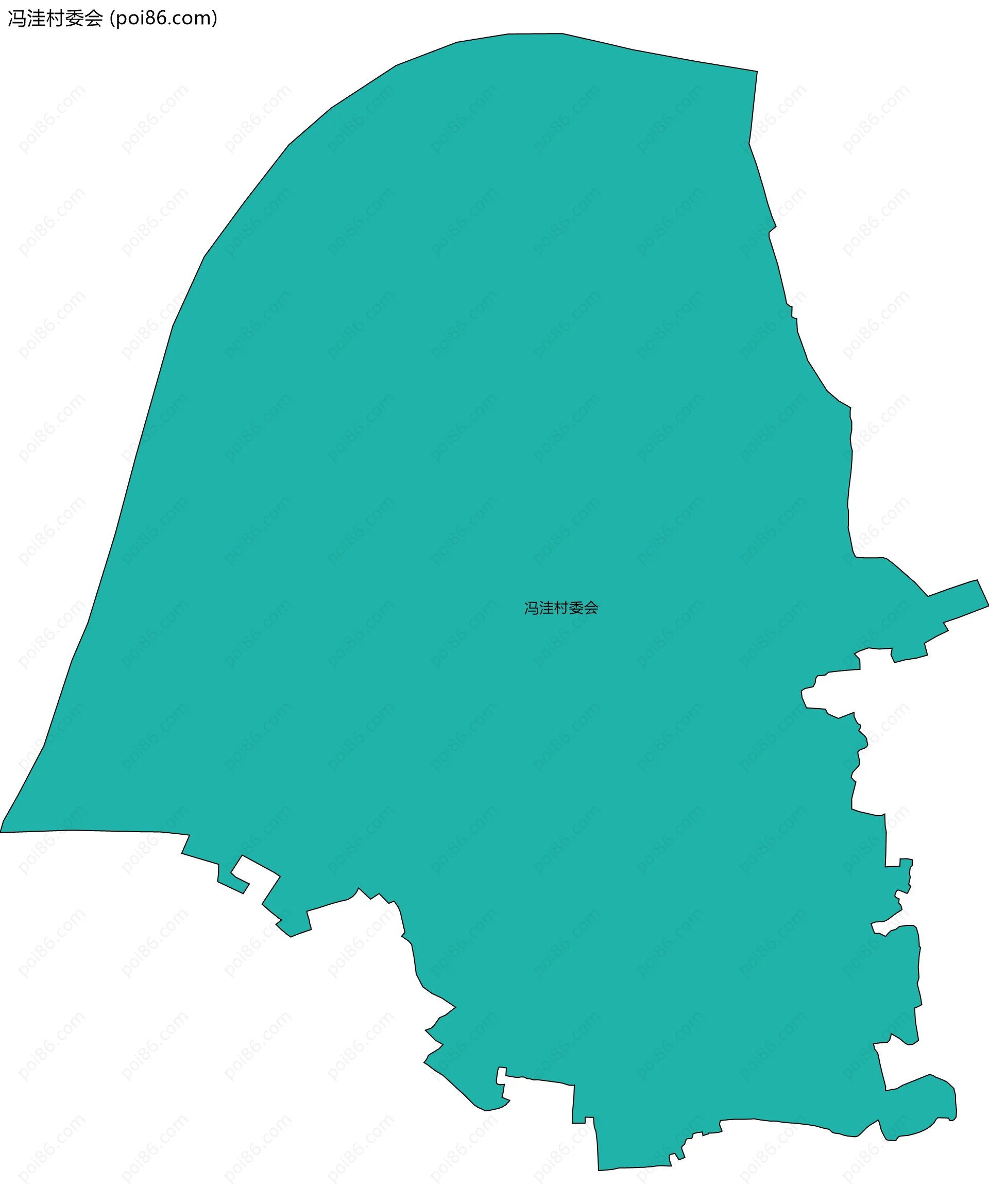 冯洼村委会边界地图