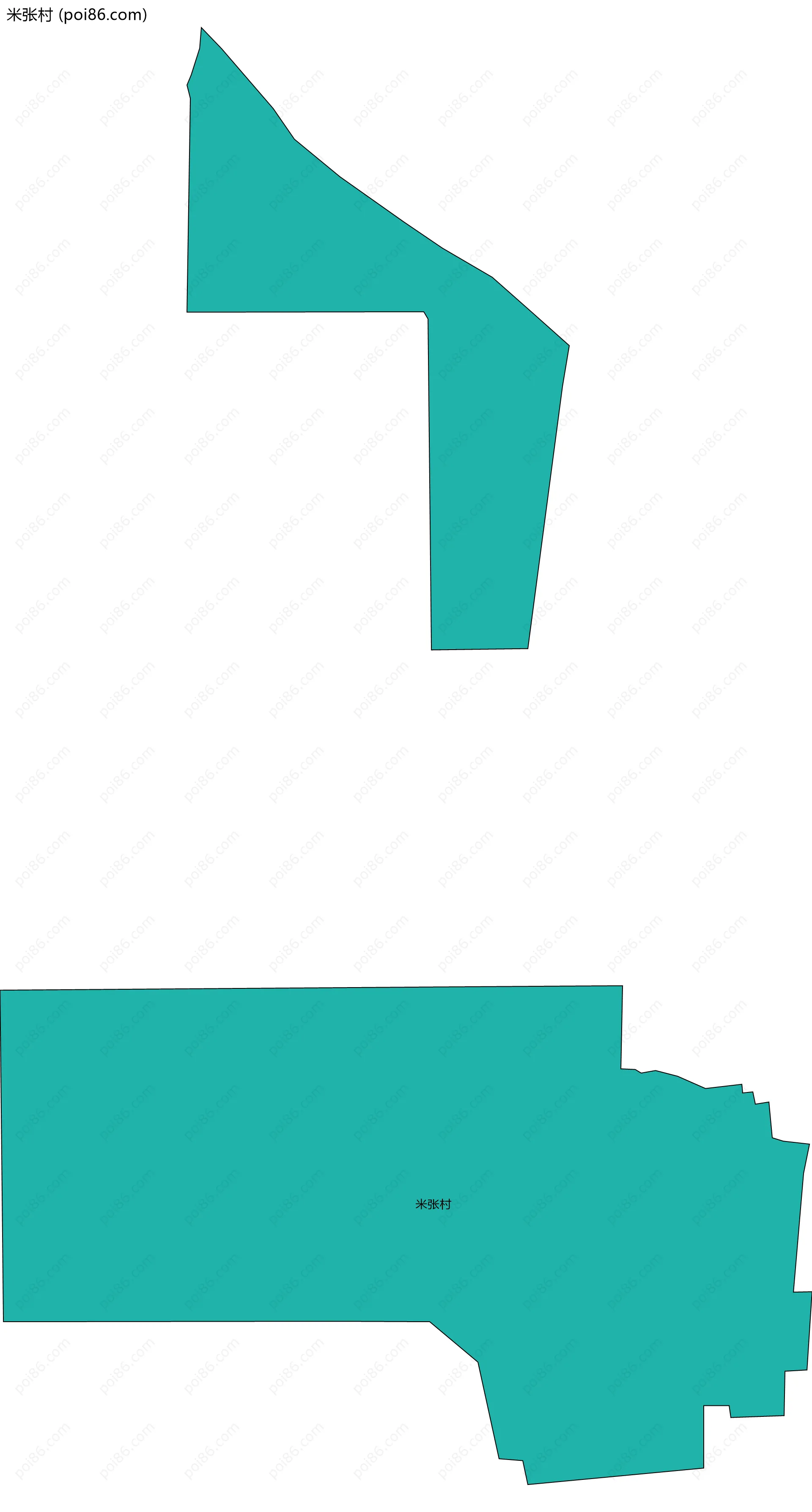 米张村边界地图