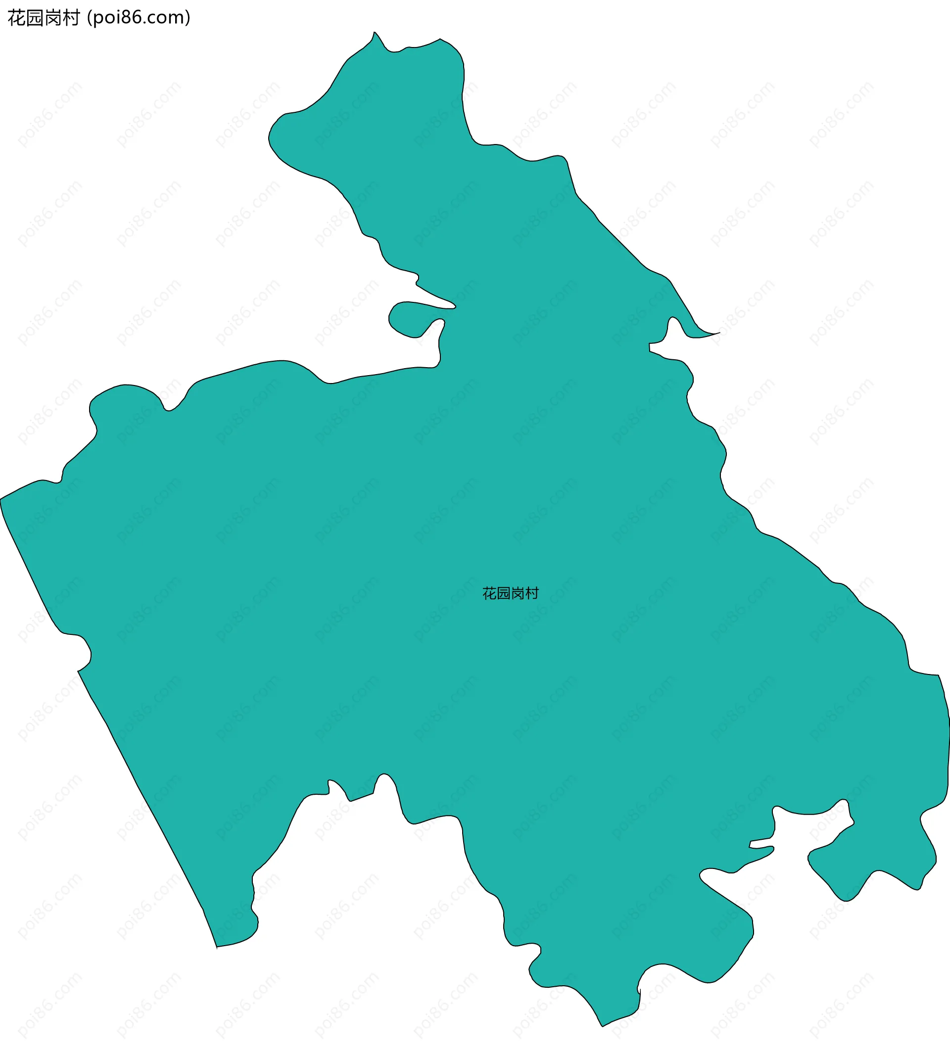 花园岗村边界地图