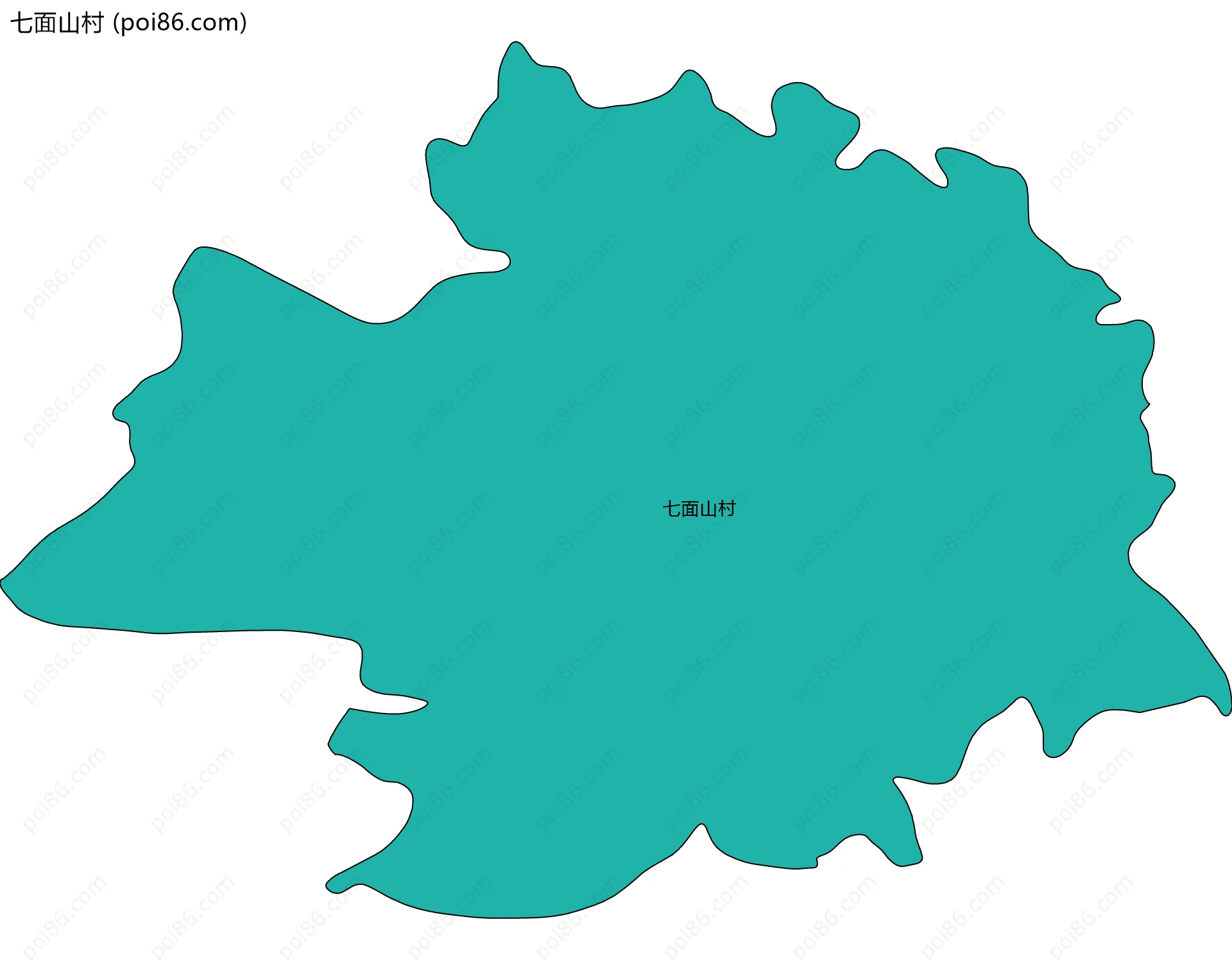 七面山村边界地图