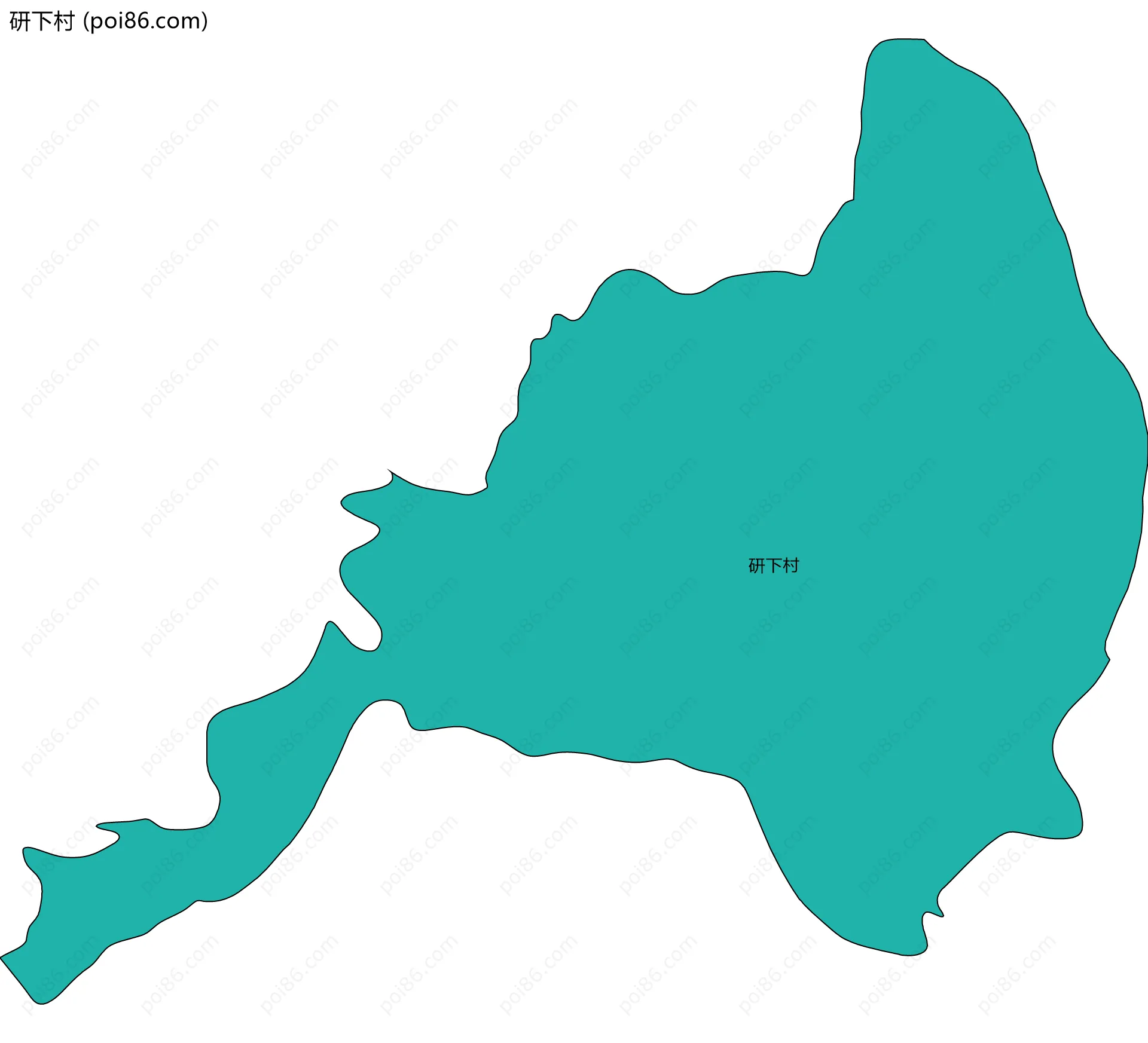 研下村边界地图