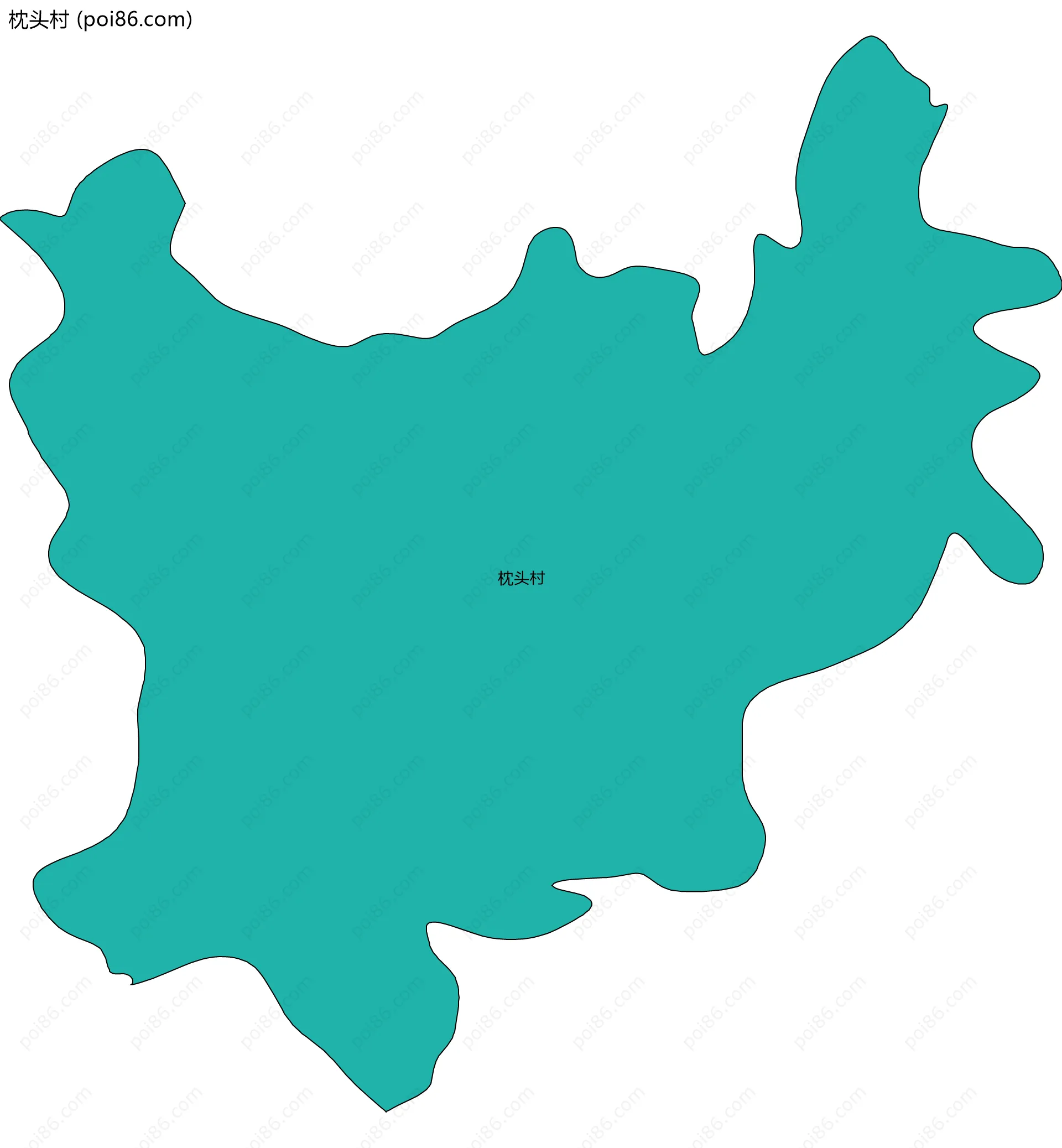 枕头村边界地图