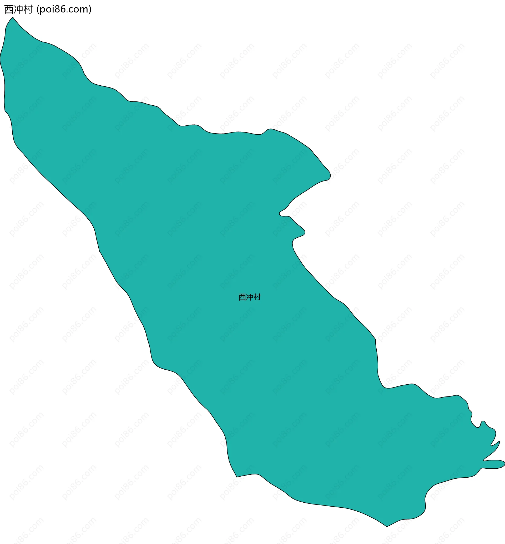 西冲村边界地图