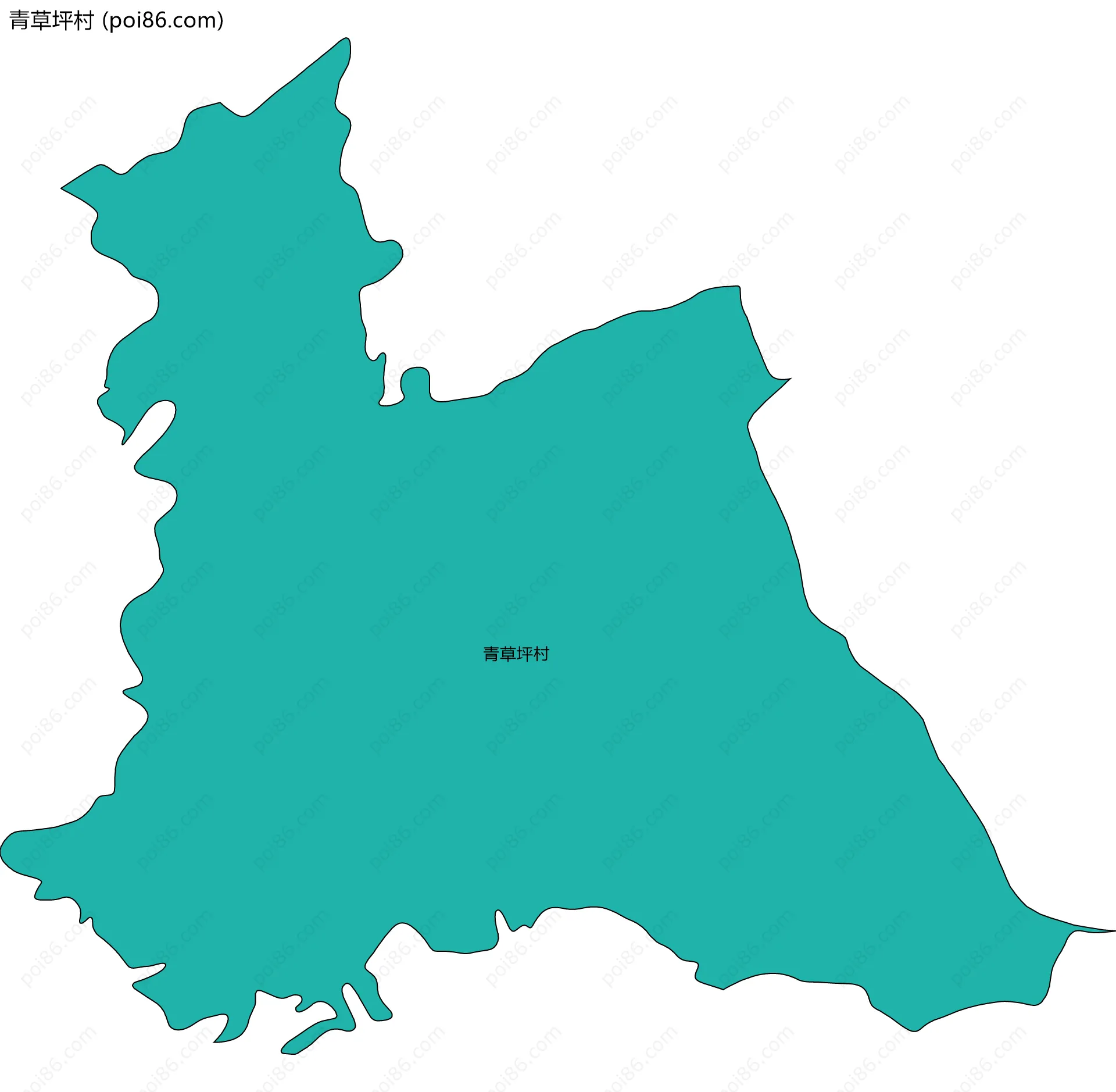 青草坪村边界地图