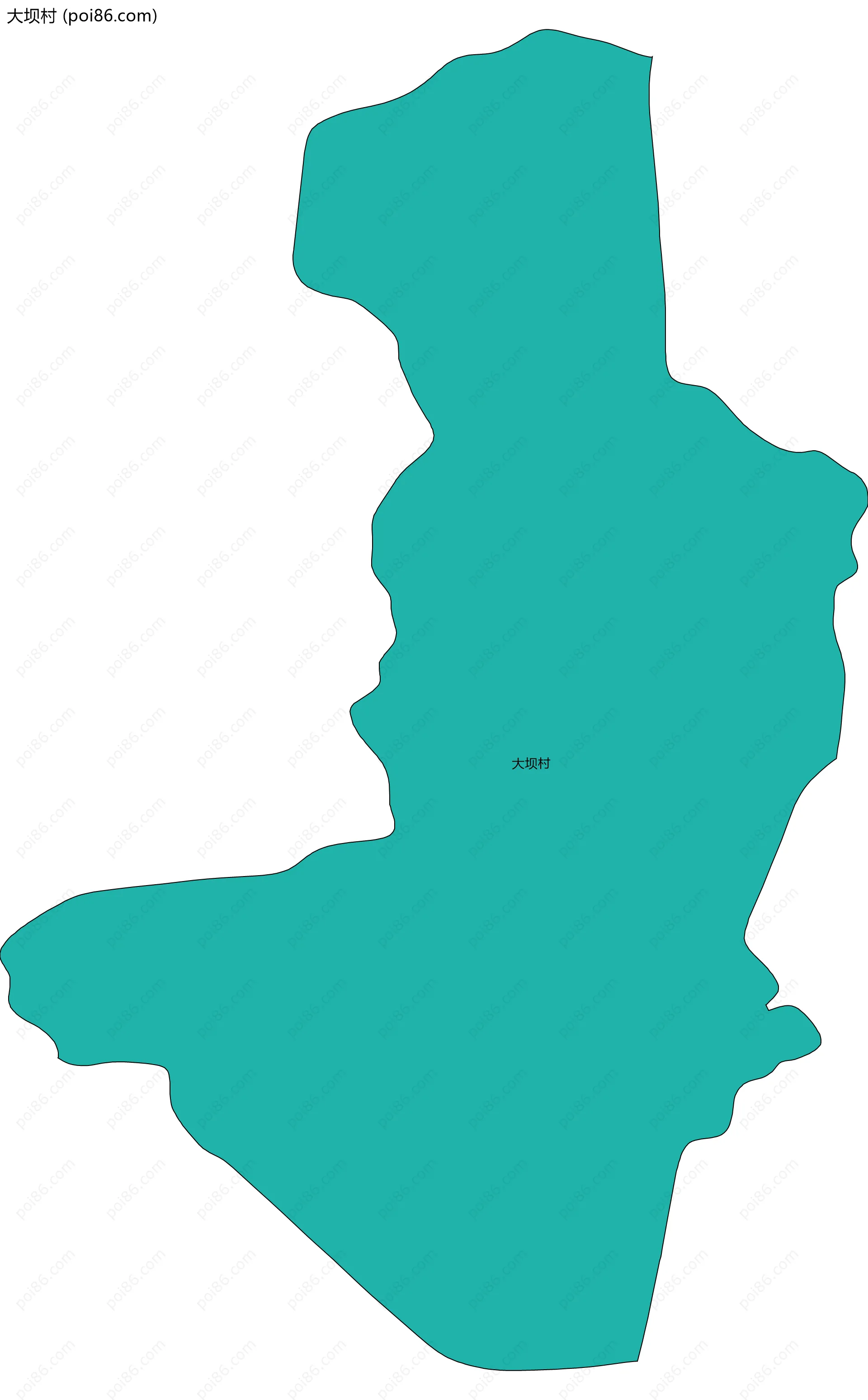 大坝村边界地图