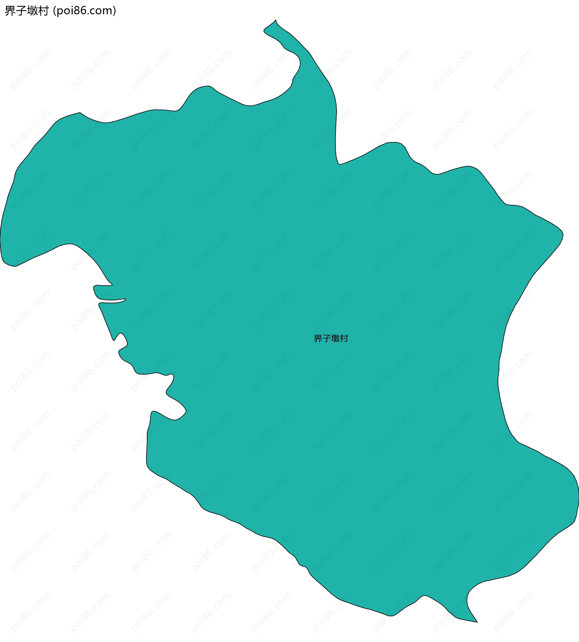 界子墩村边界地图