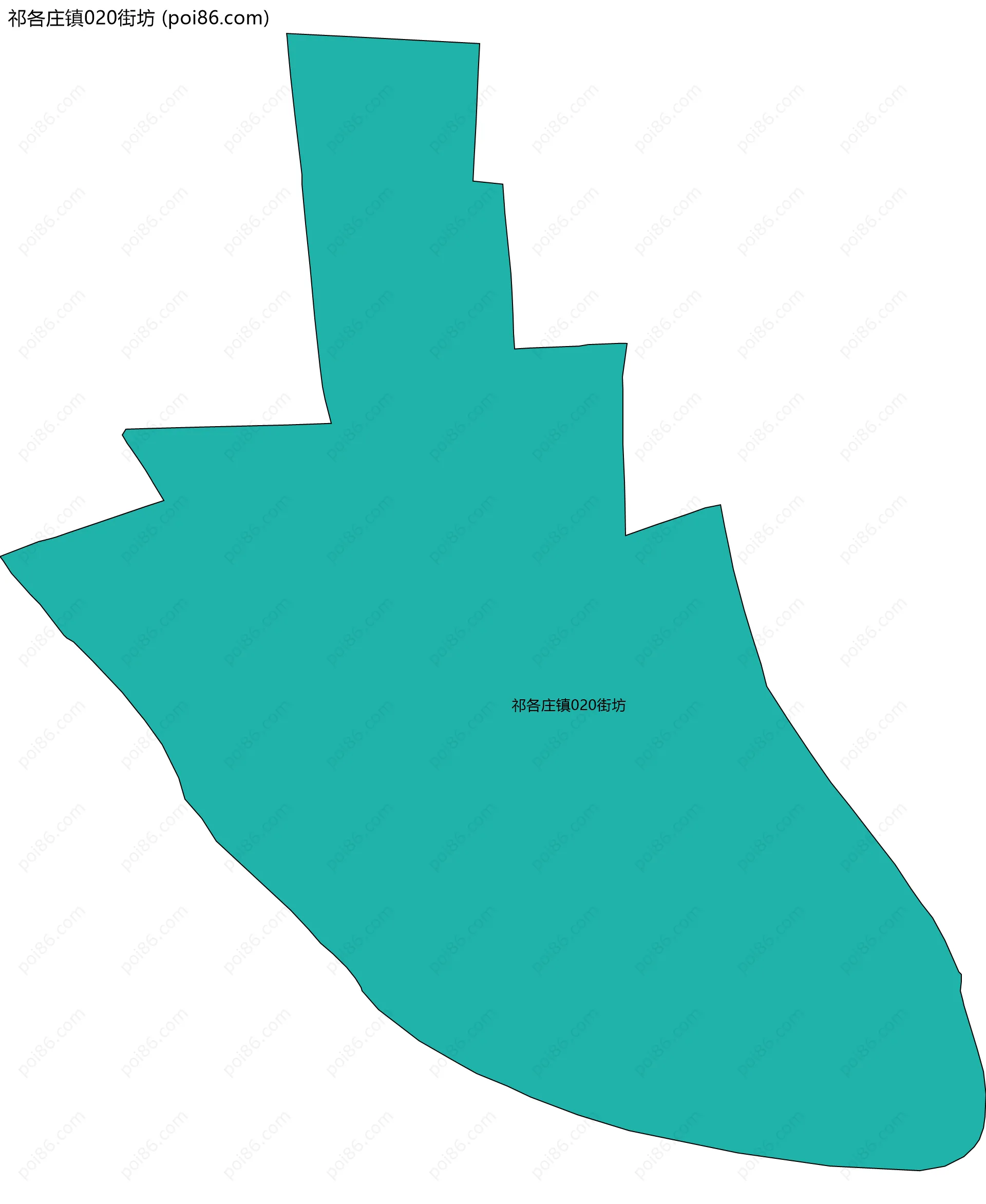 祁各庄镇020街坊边界地图
