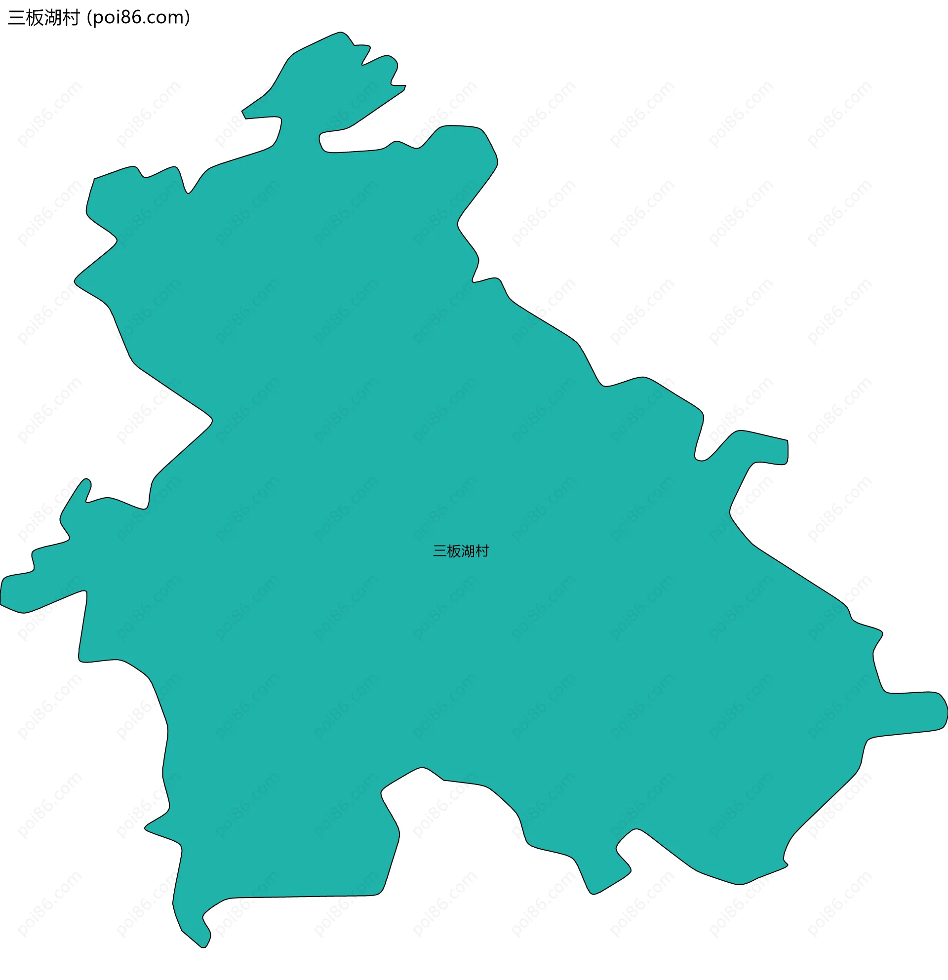 三板湖村边界地图