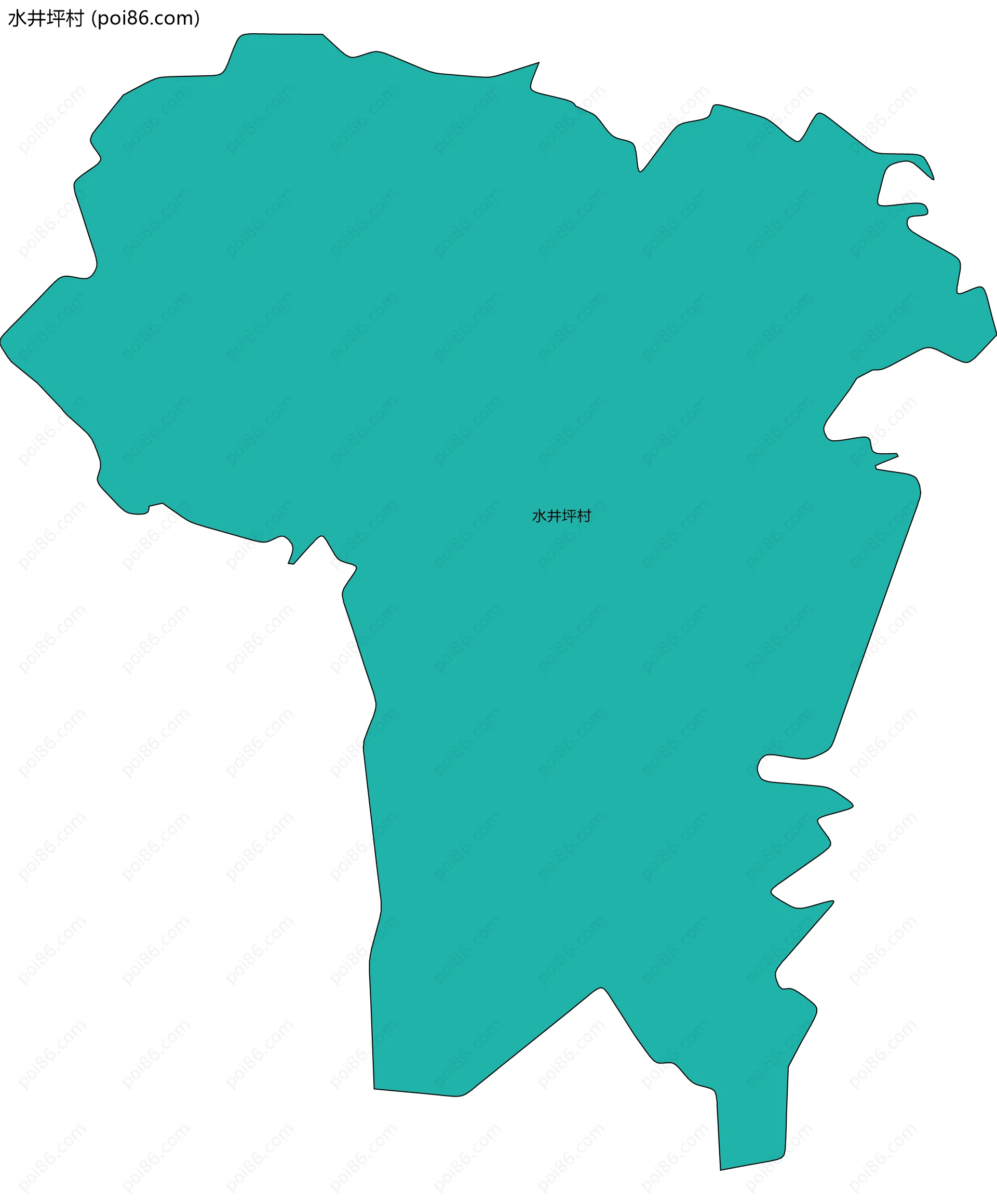 水井坪村边界地图