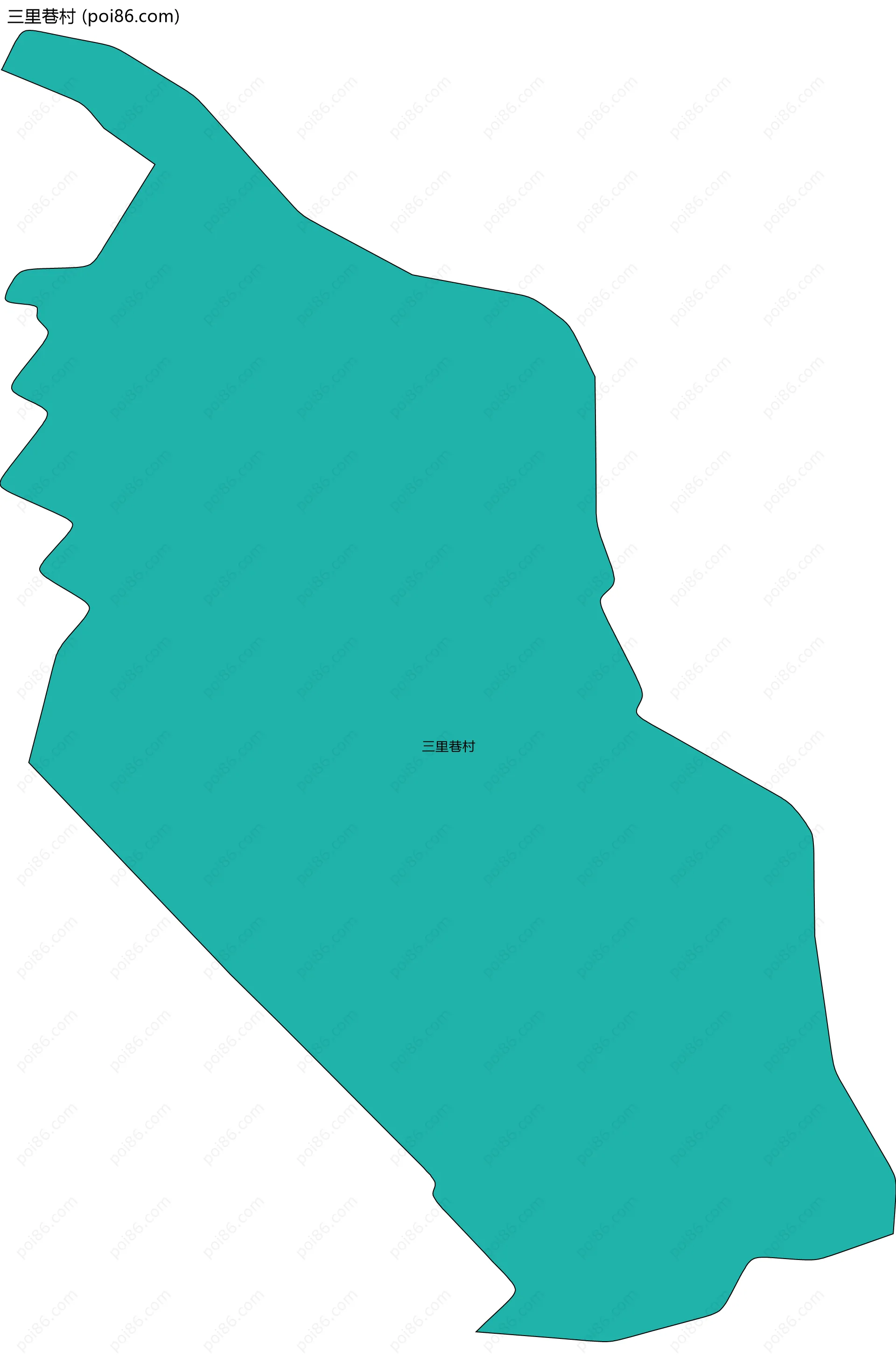 三里巷村边界地图